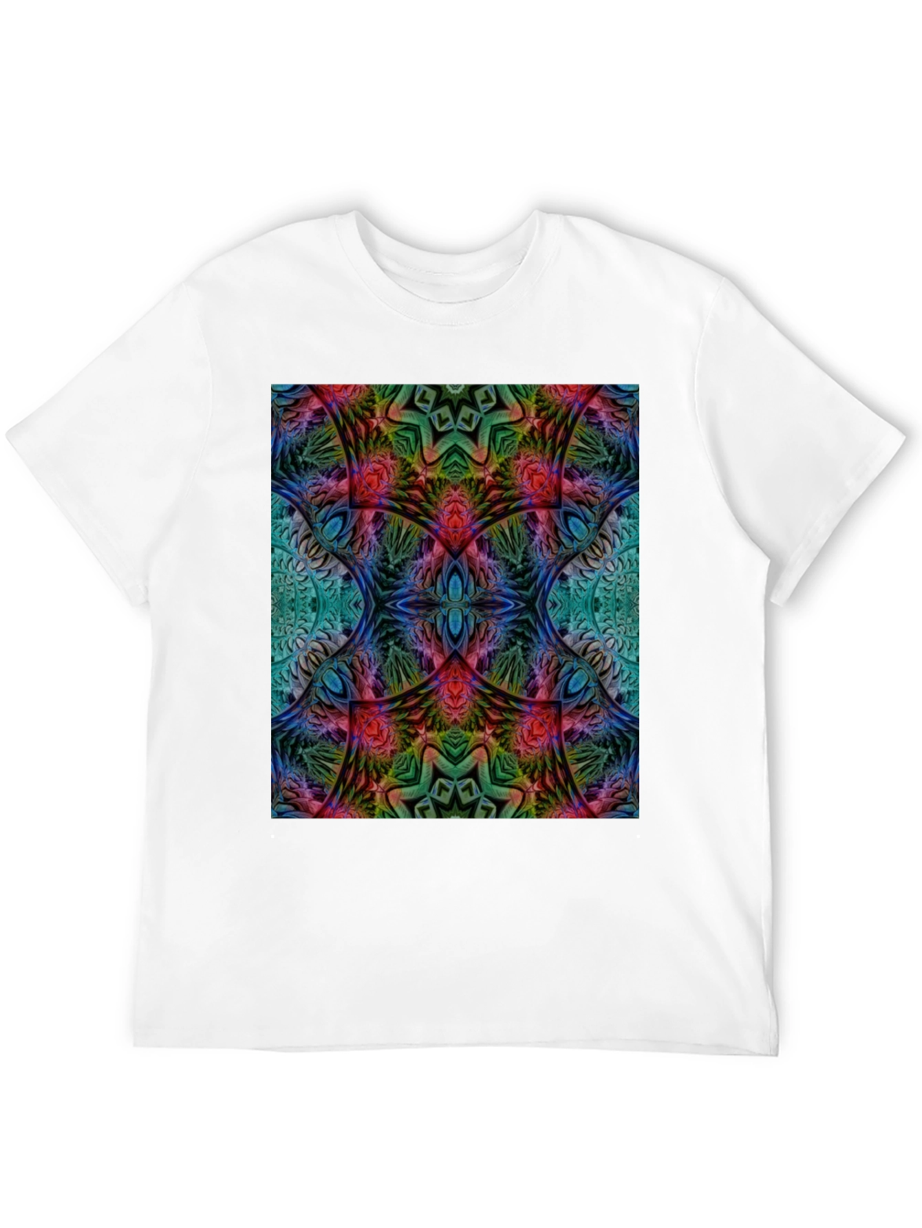 Psychedelic Fractal Graphic Tee - Black