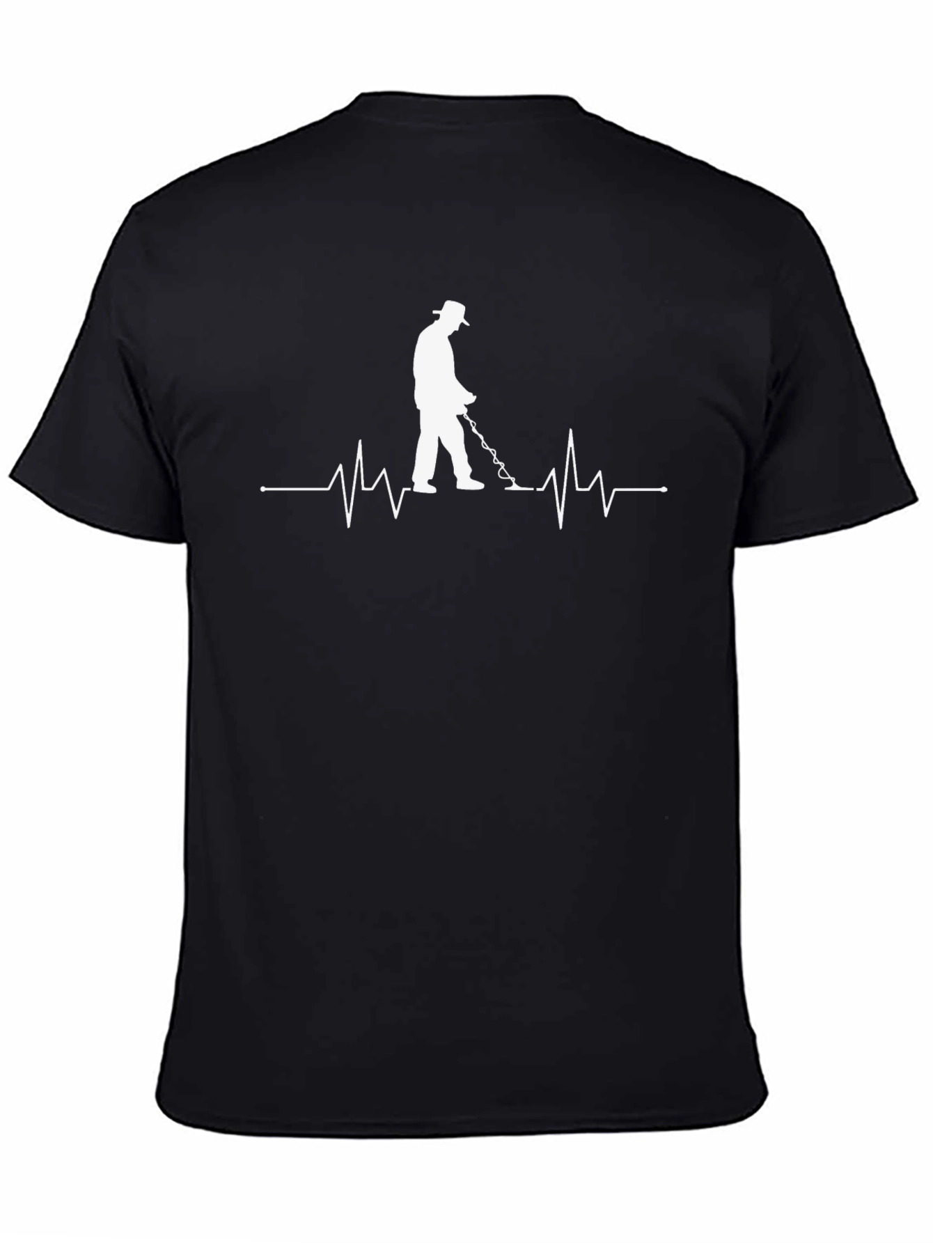 Metal Detecting Heartbeat T-Shirt - Black