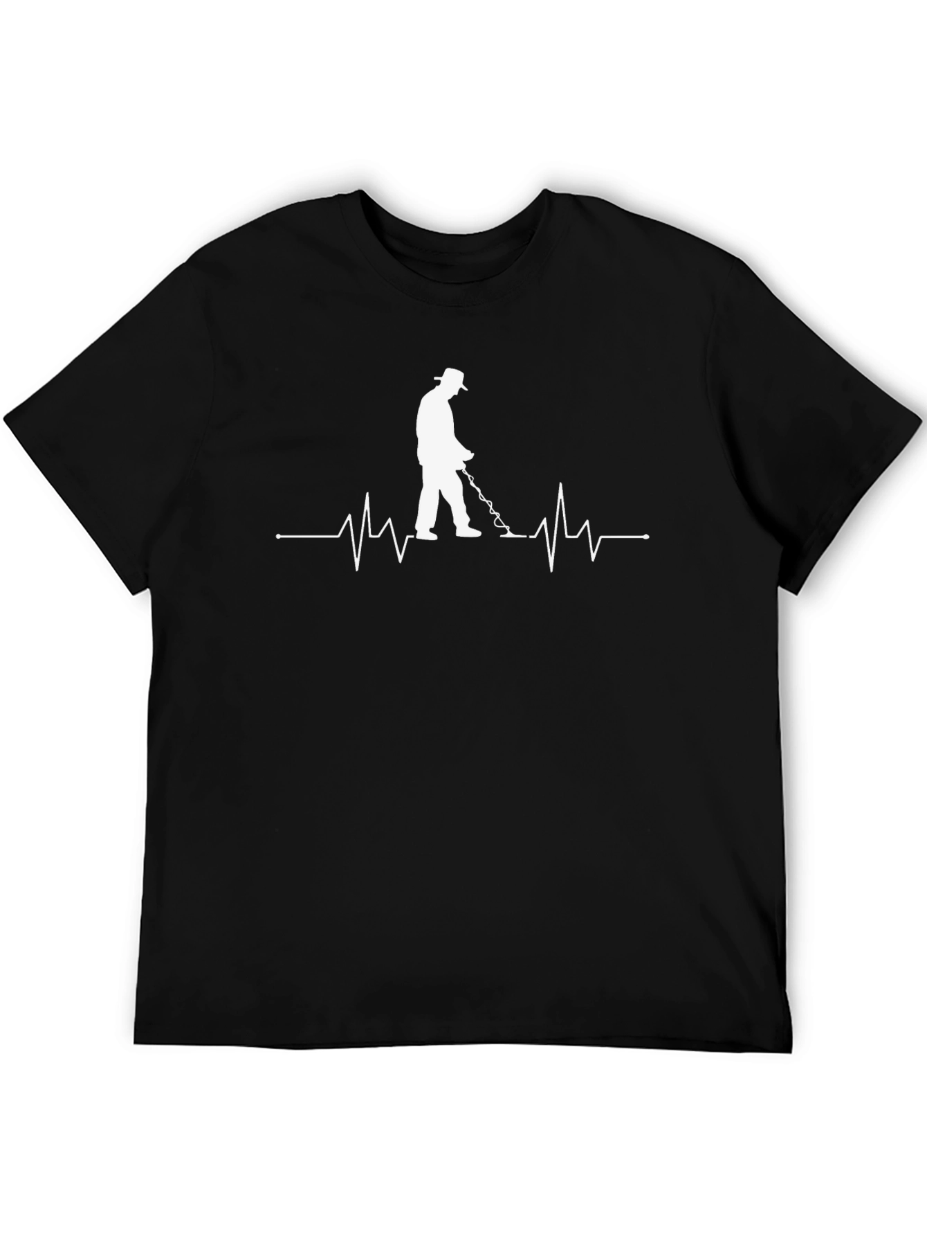 Metal Detecting Heartbeat T-Shirt - Black