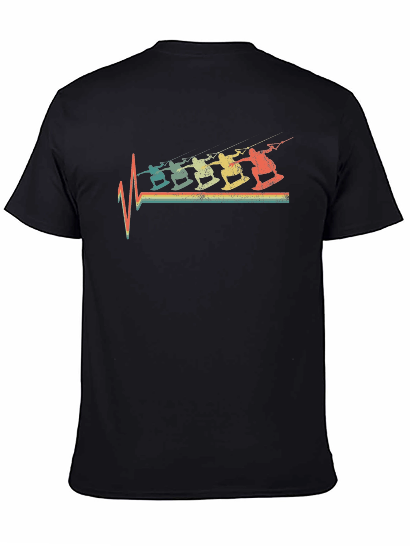 Retro Kitesurfing Heartbeat T-Shirt
