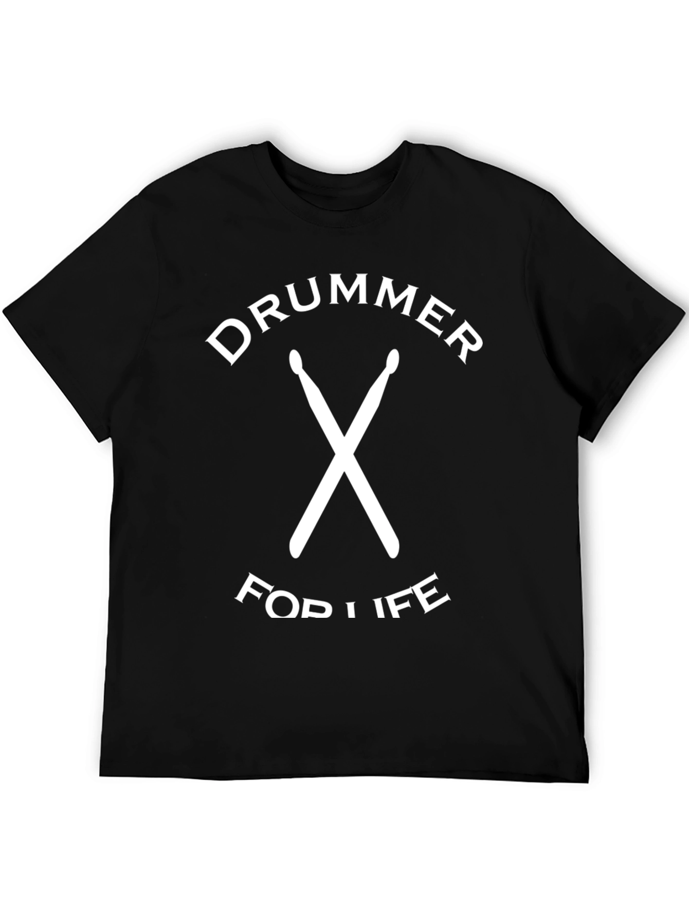 Drummer For Life Black T-Shirt