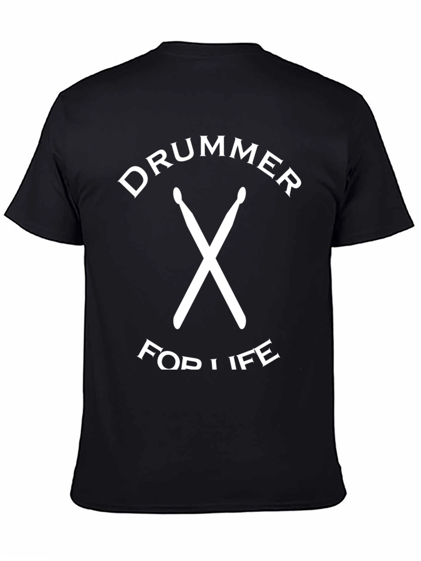 Drummer For Life Black T-Shirt