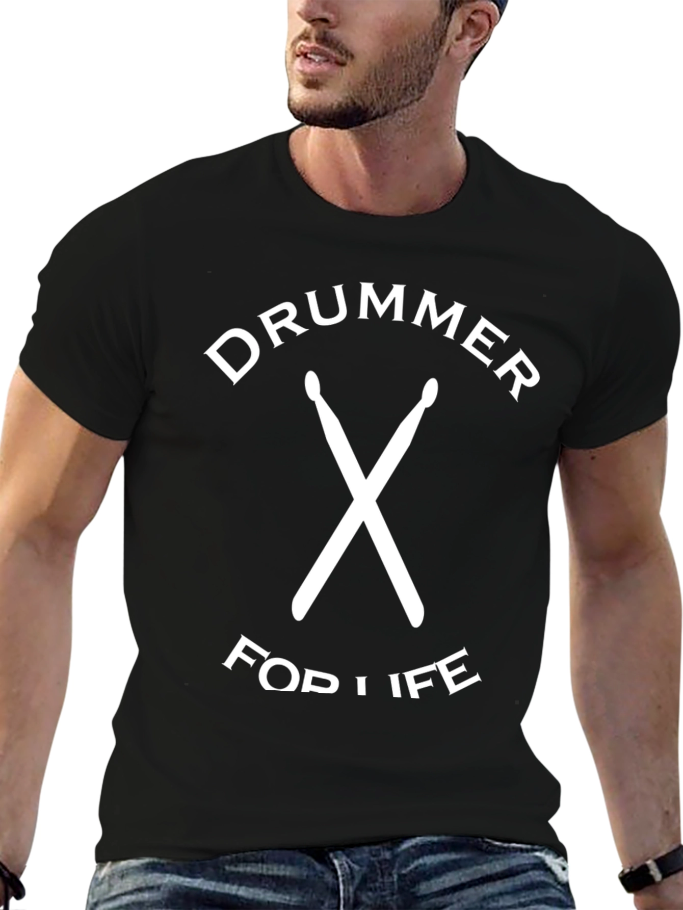 Drummer For Life Black T-Shirt