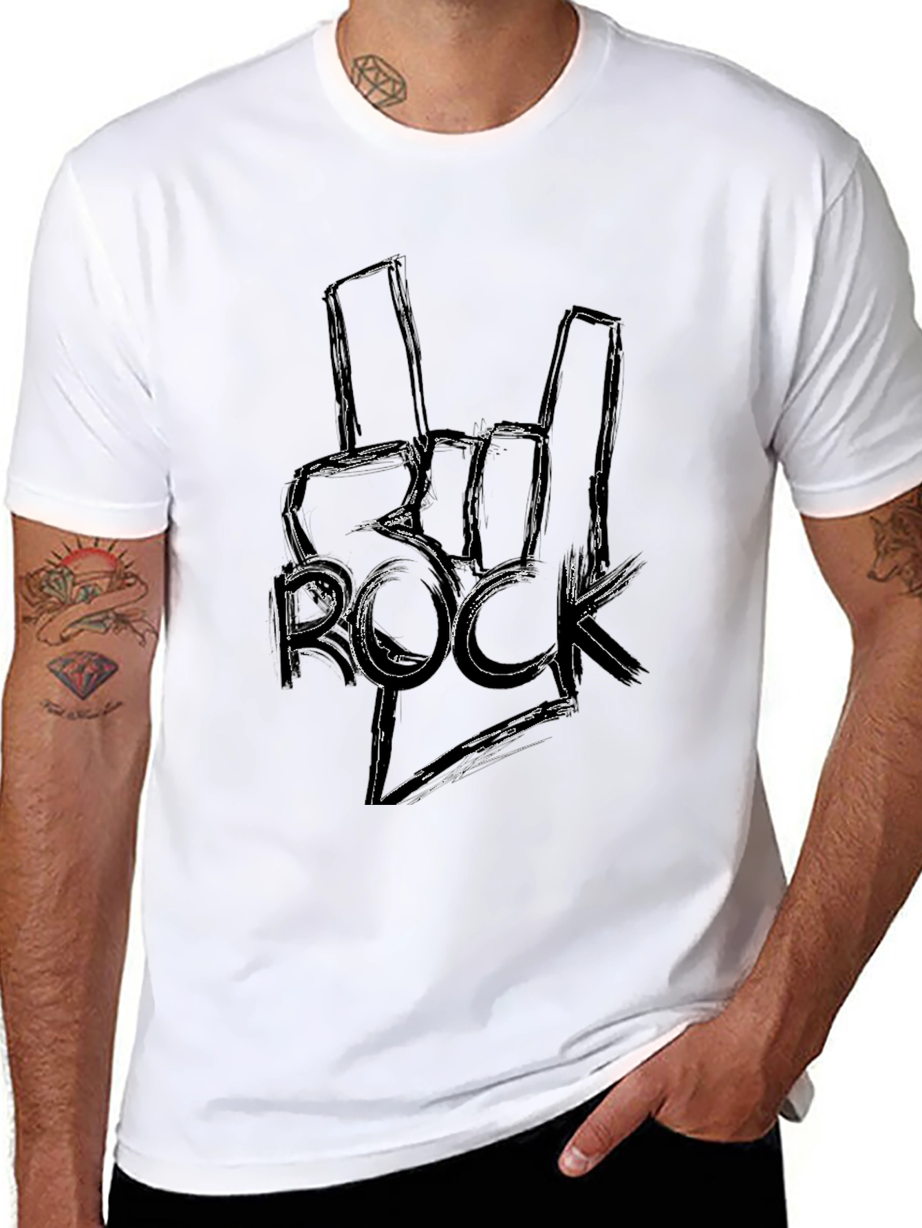Rock On Graphic Tee - Black