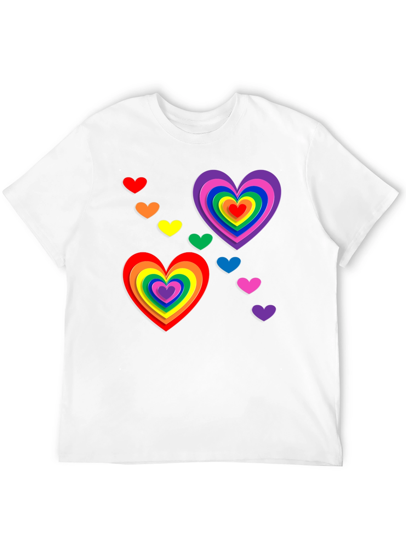 Rainbow Hearts Graphic Tee - Pride Month T-Shirt