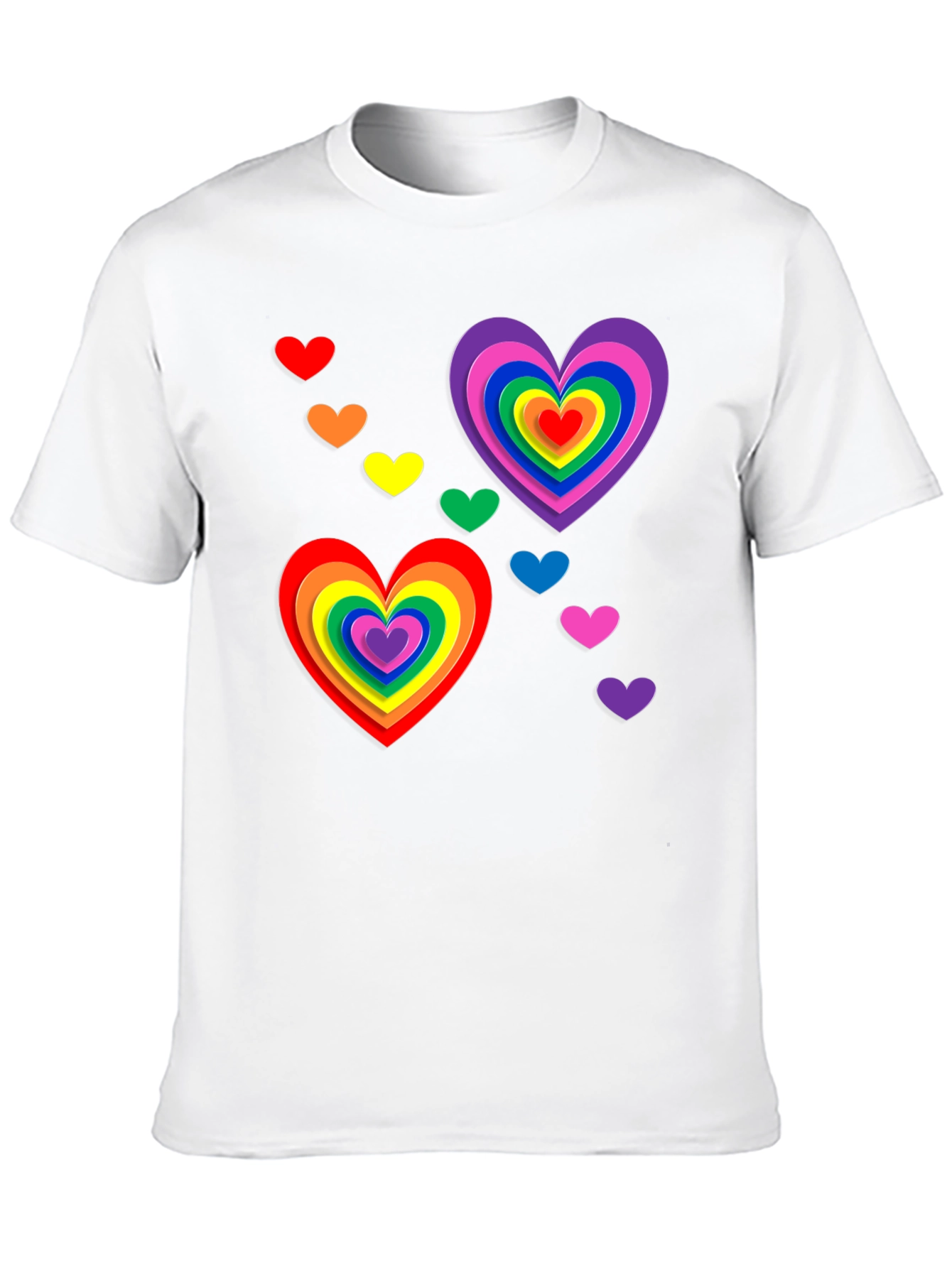 Rainbow Hearts Graphic Tee - Pride Month T-Shirt