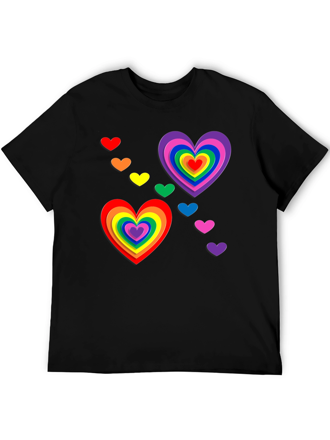 Rainbow Hearts Graphic Tee - Pride Month T-Shirt