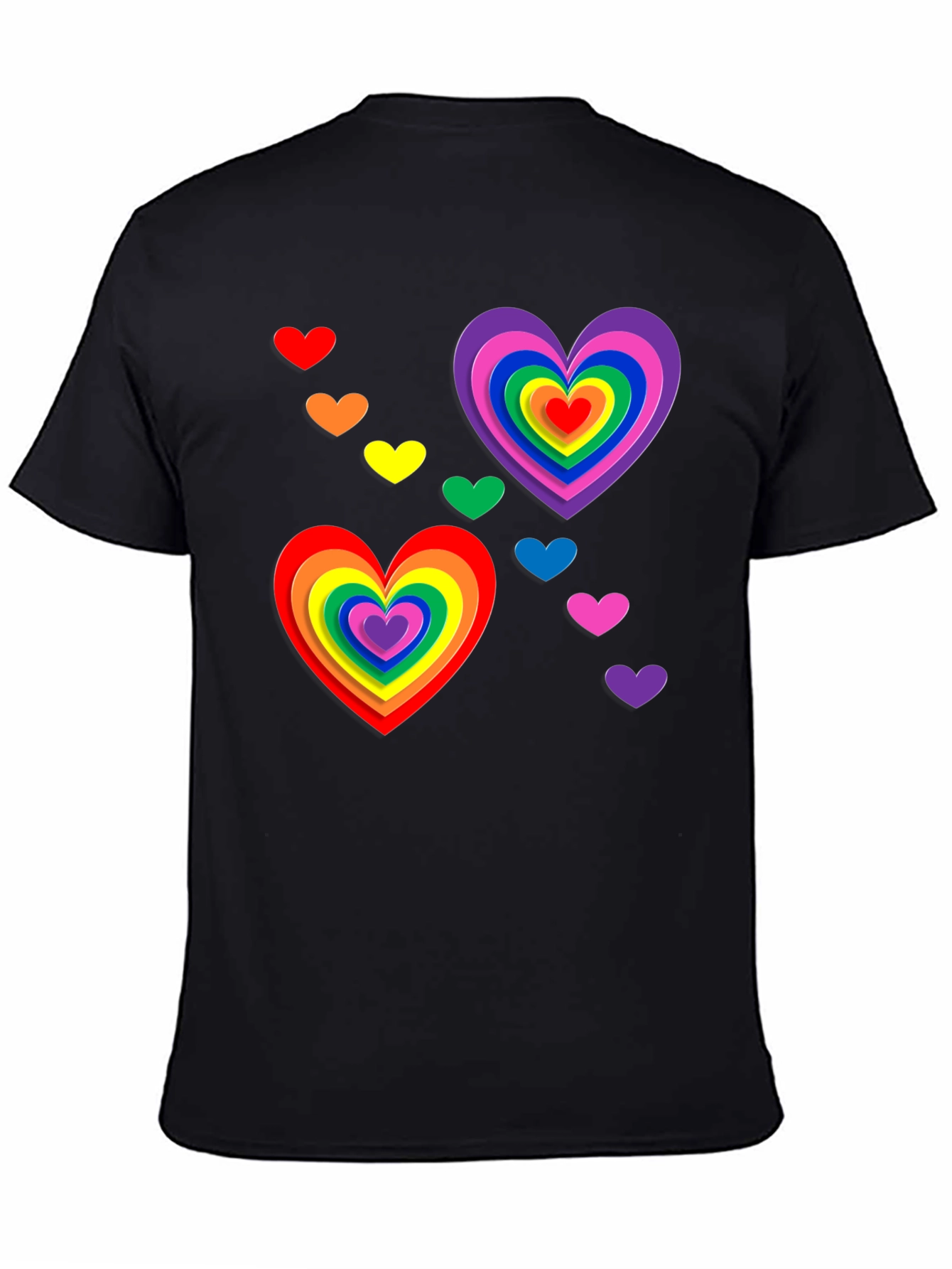 Rainbow Hearts Graphic Tee - Pride Month T-Shirt