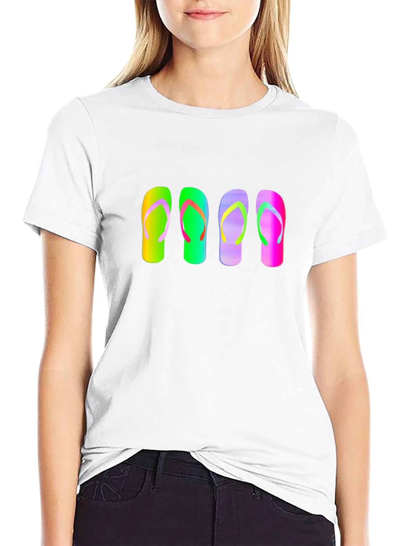 Flip Flop Graphic Tee - Mens Casual Black T-Shirt