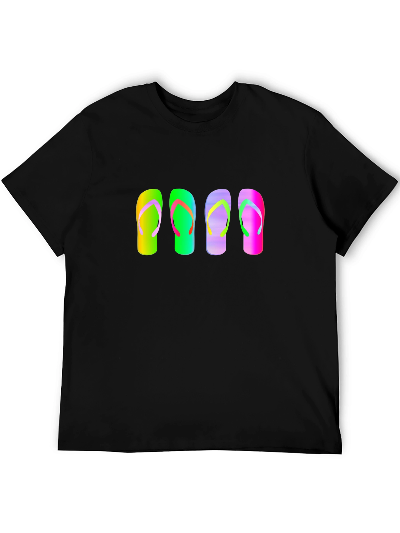 Flip Flop Graphic Tee - Mens Casual Black T-Shirt