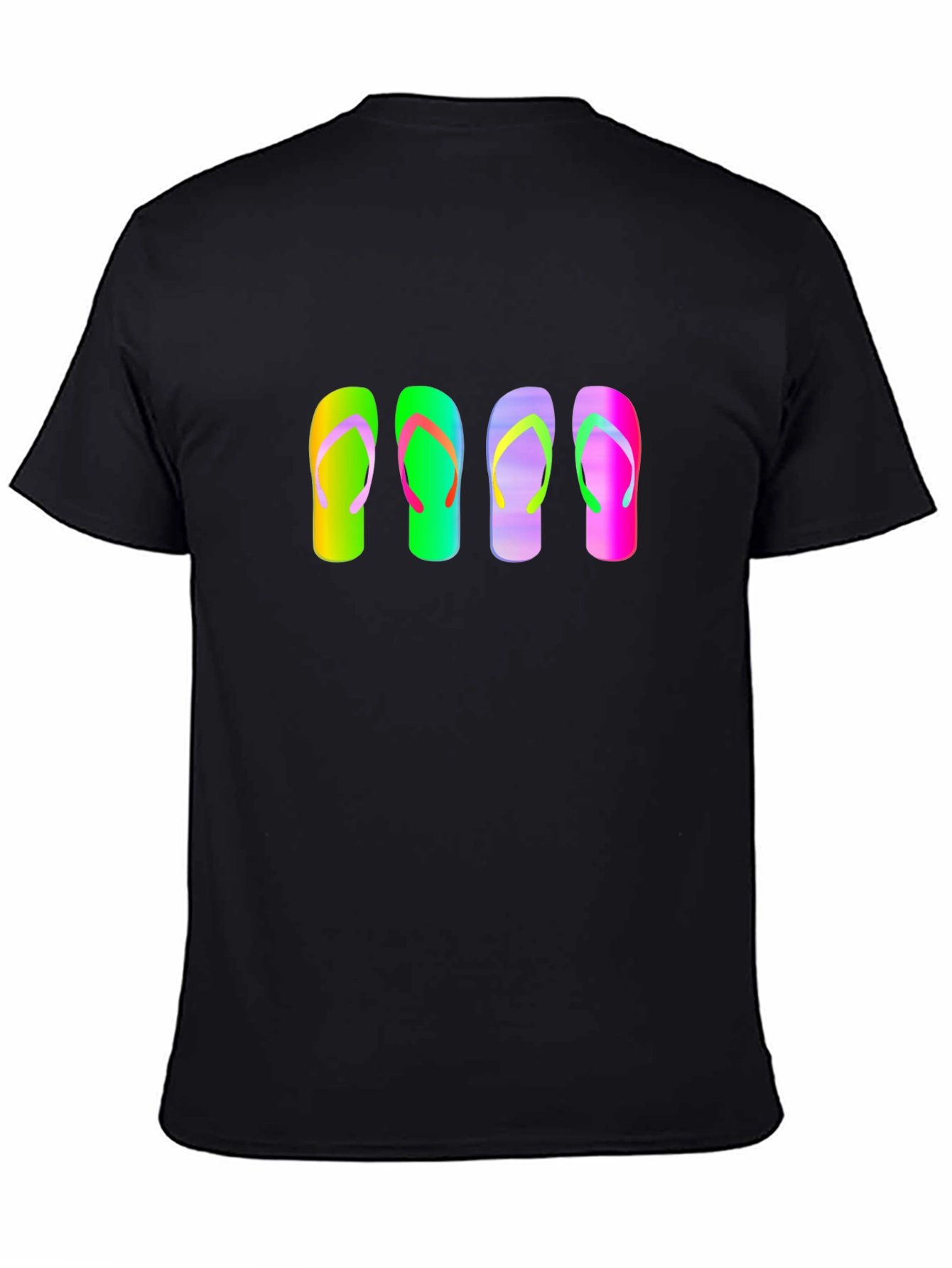 Flip Flop Graphic Tee - Mens Casual Black T-Shirt