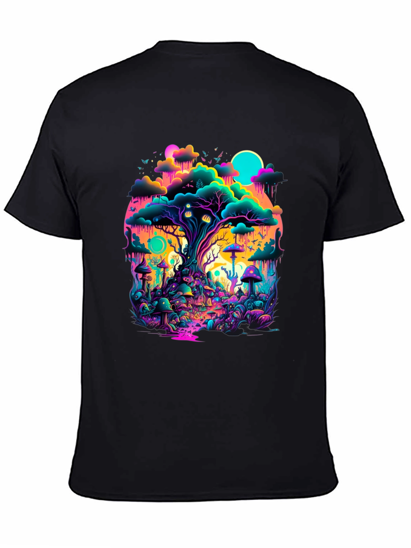 Vibrant Trippy Forest Graphic Tee
