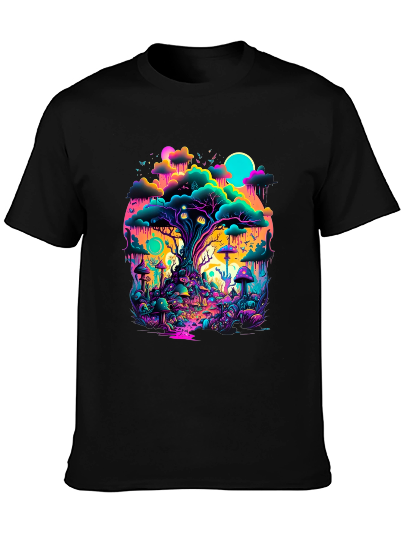 Vibrant Trippy Forest Graphic Tee