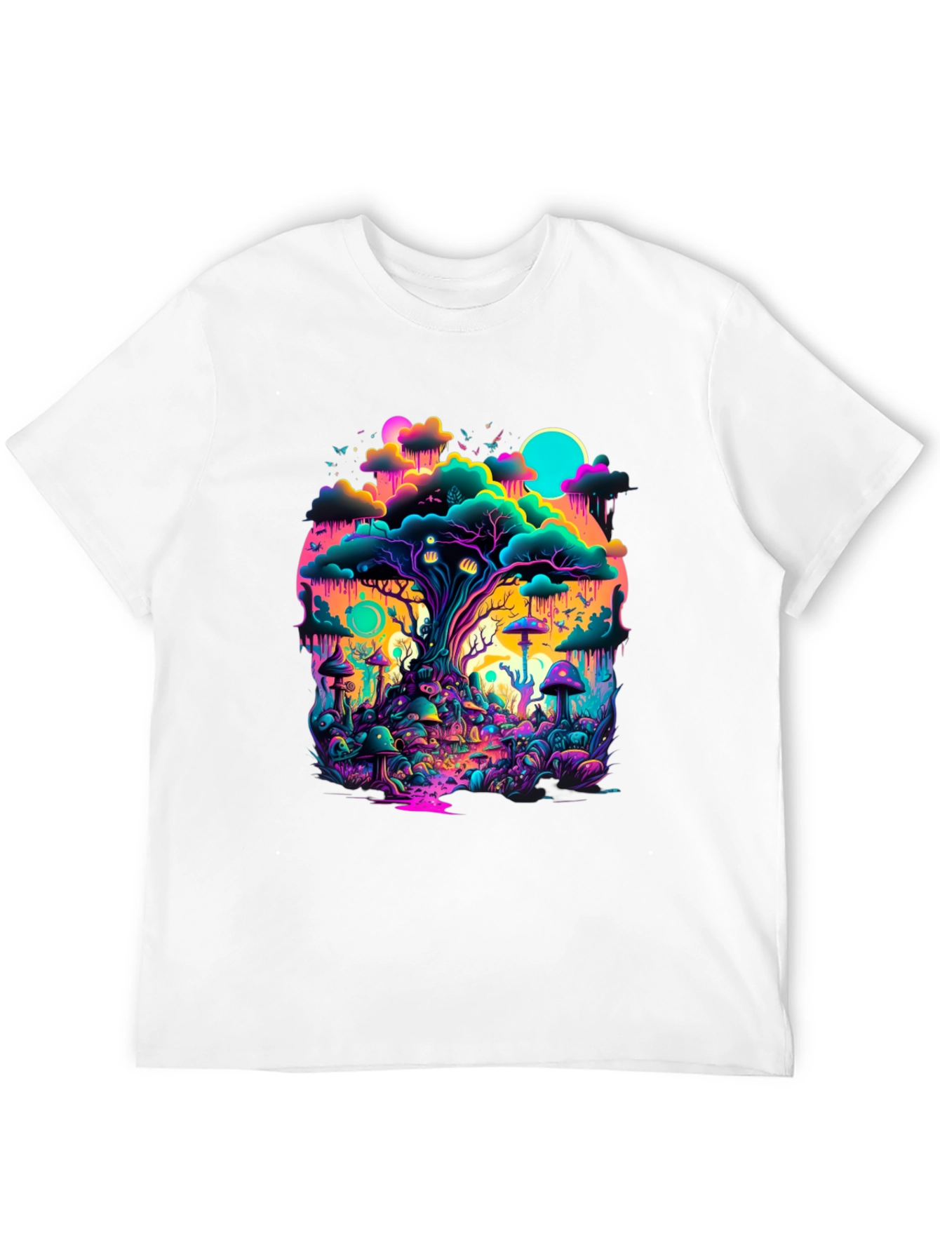 Vibrant Trippy Forest Graphic Tee