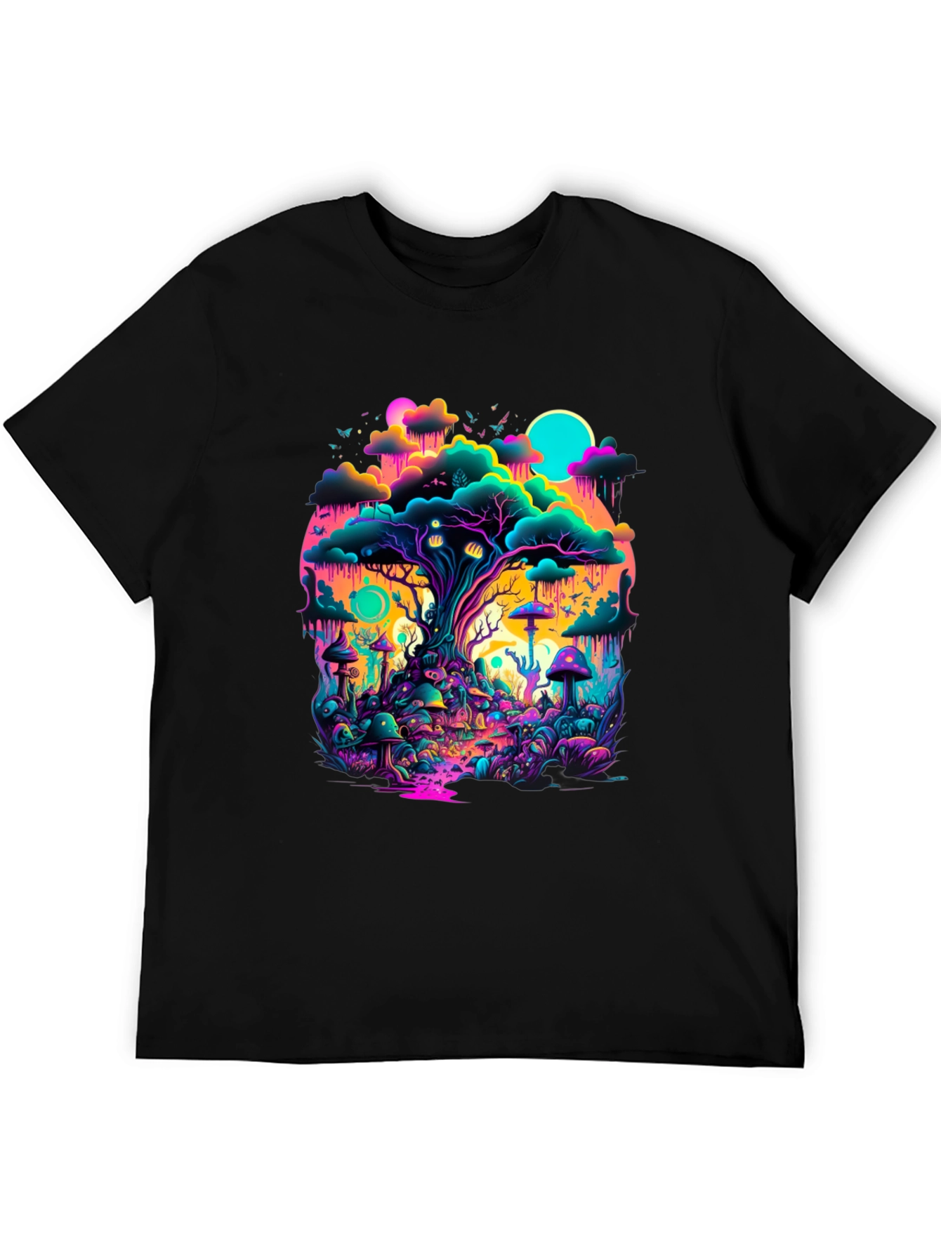 Vibrant Trippy Forest Graphic Tee