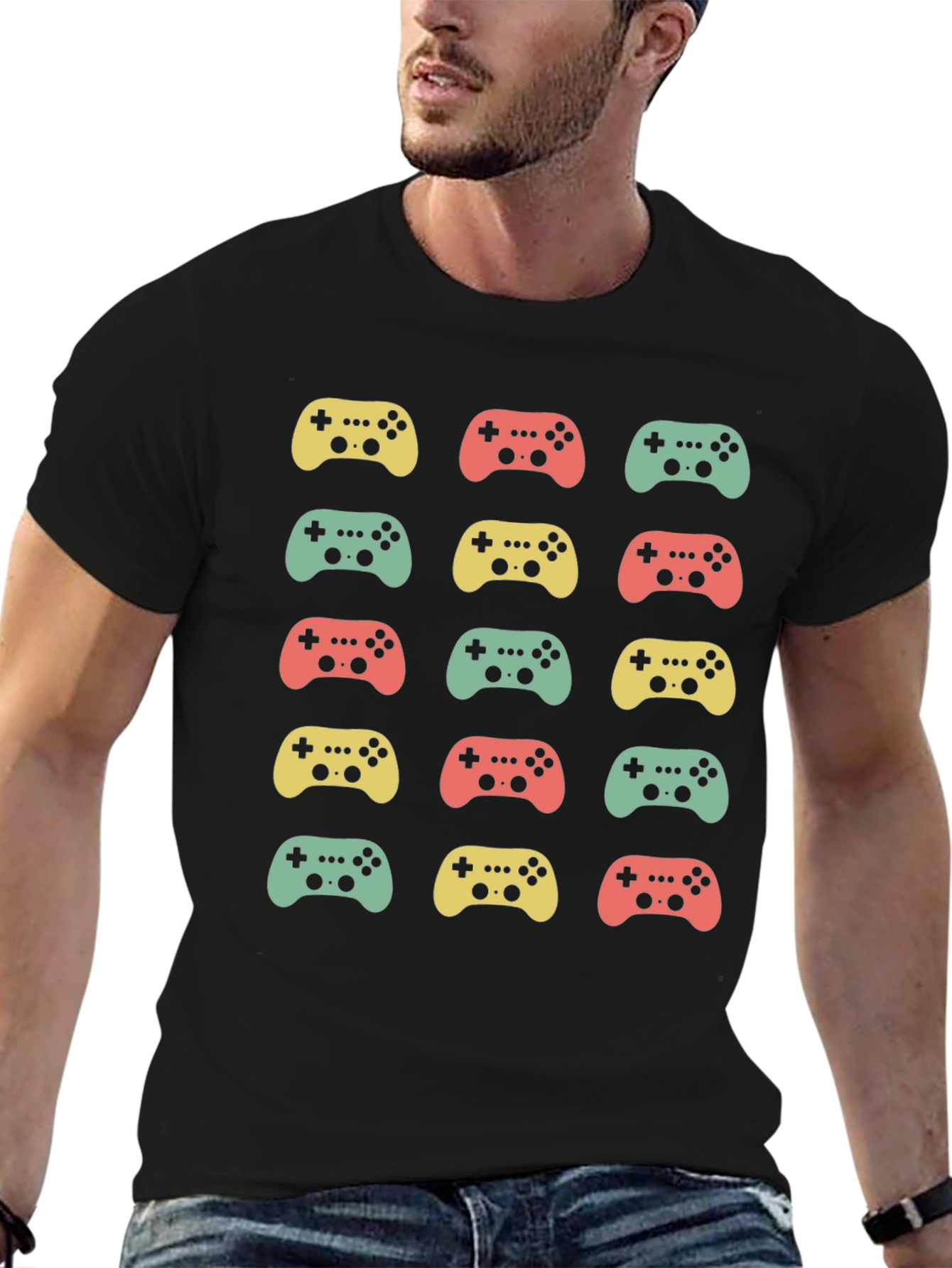 Retro Gaming Controller Pattern T-Shirt