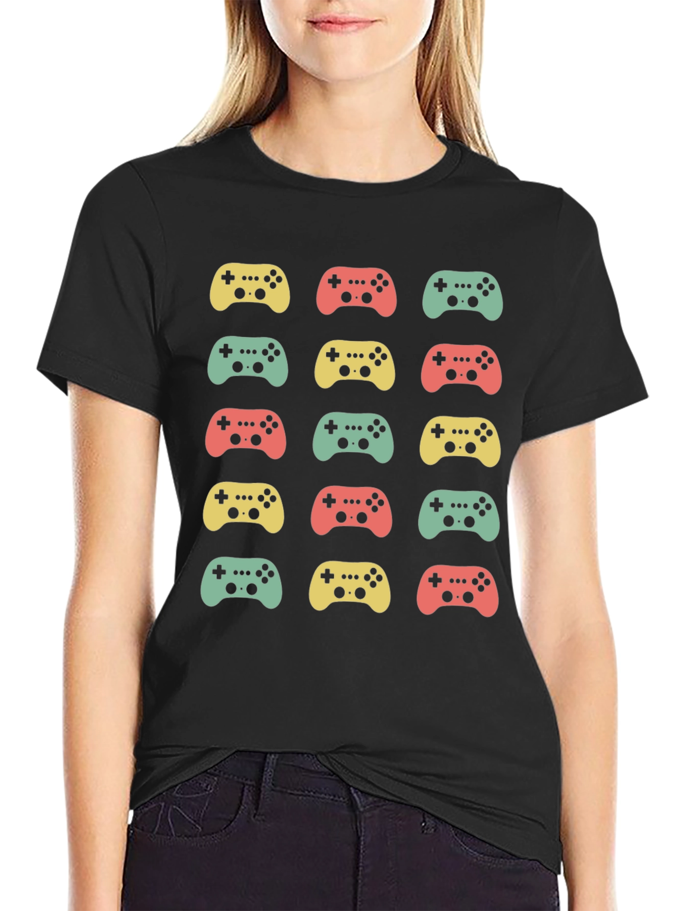 Retro Gaming Controller Pattern T-Shirt