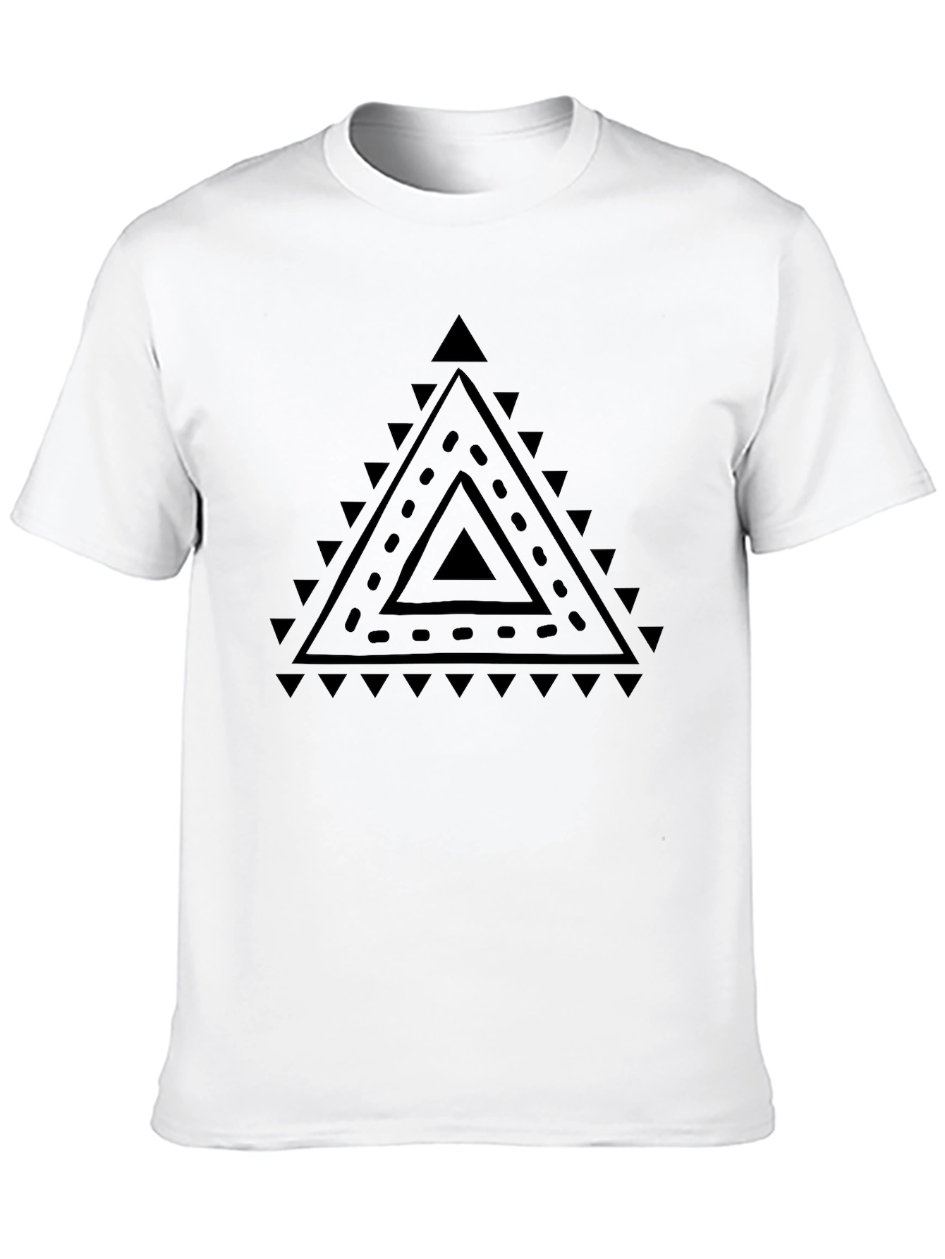 Geometric Triangle Graphic Black T-Shirt