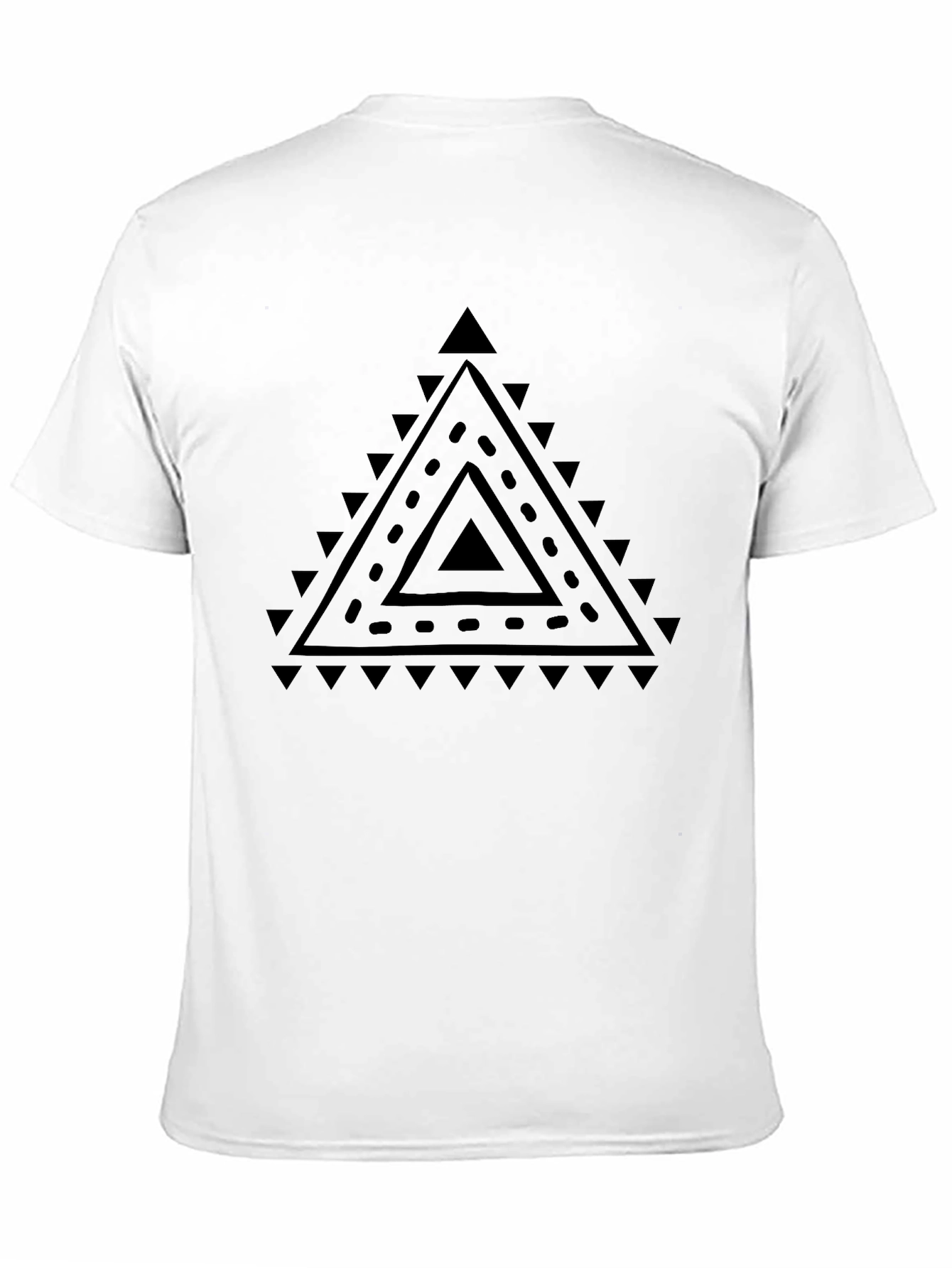 Geometric Triangle Graphic Black T-Shirt