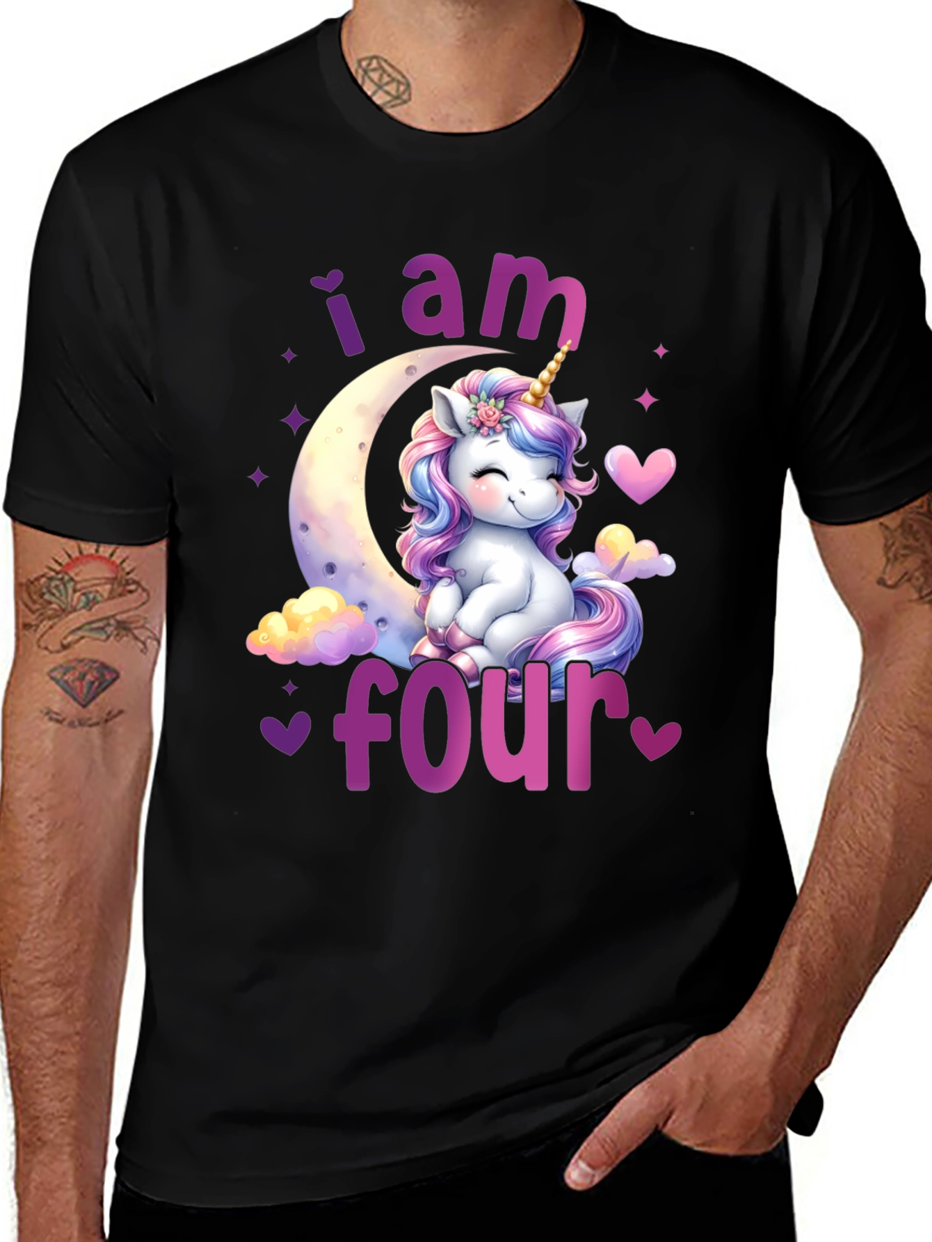 Unicorn Fourth Birthday T-Shirt