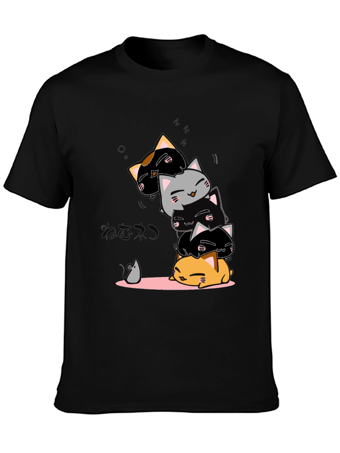 Cute Cats Stack T-Shirt - Kawaii Style Tee