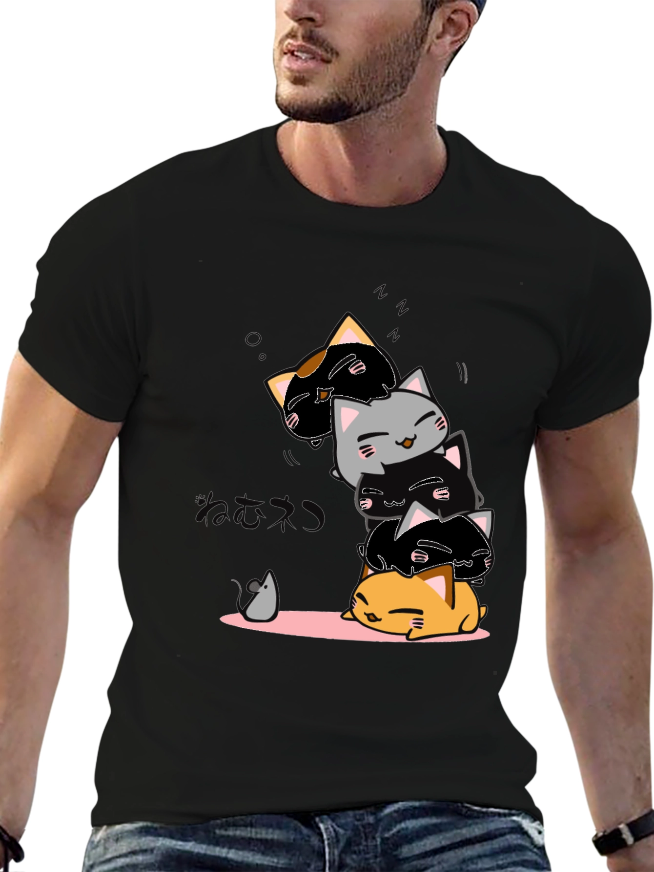 Cute Cats Stack T-Shirt - Kawaii Style Tee