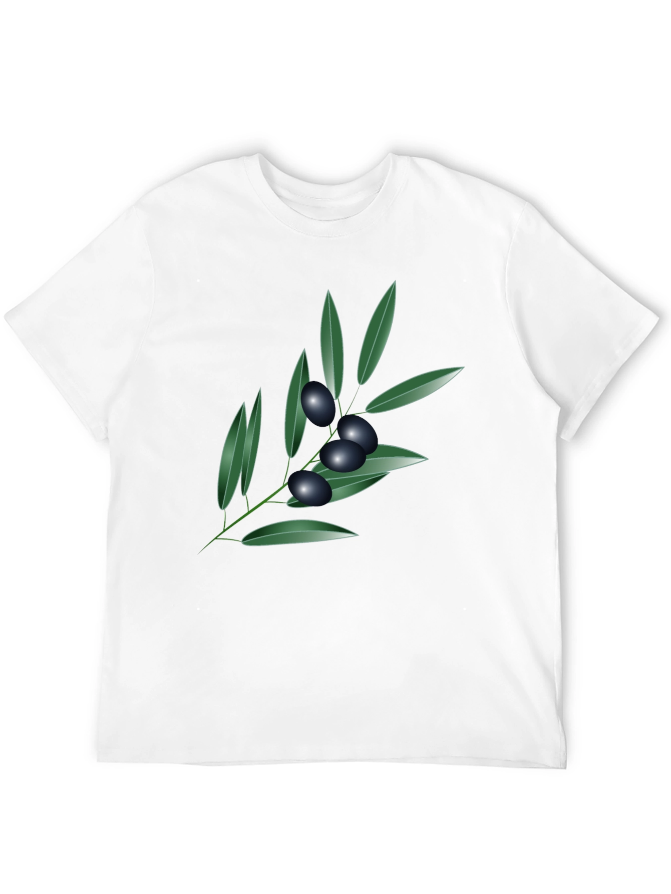 Olive Branch Graphic Tee - Black Cotton Blend