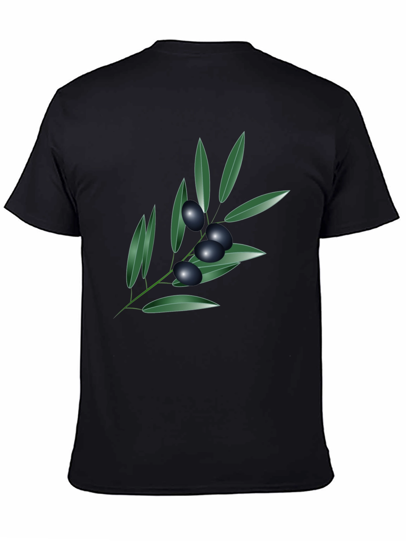 Olive Branch Graphic Tee - Black Cotton Blend