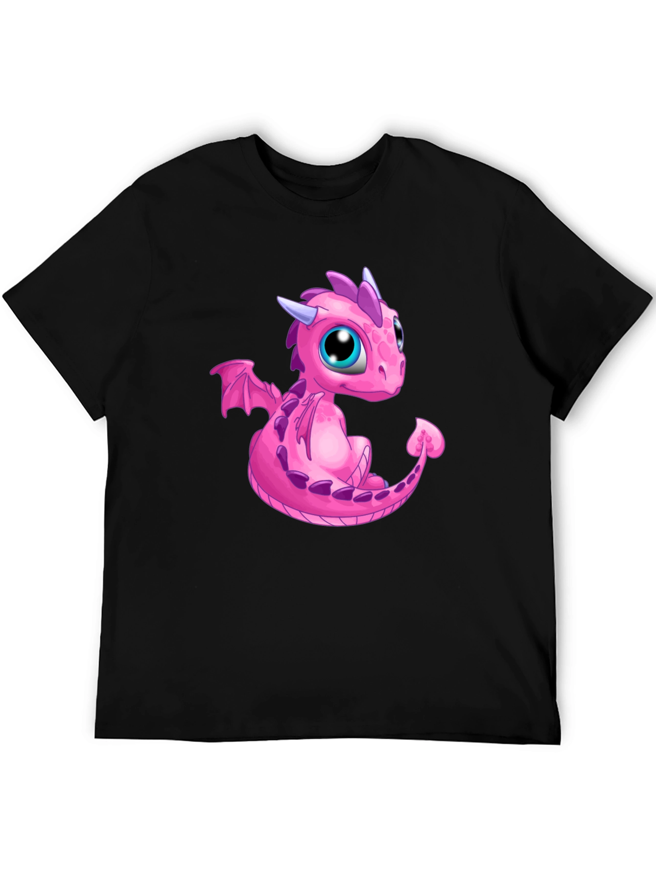 Pink Dragon Graphic Tee - Cute Cartoon Style