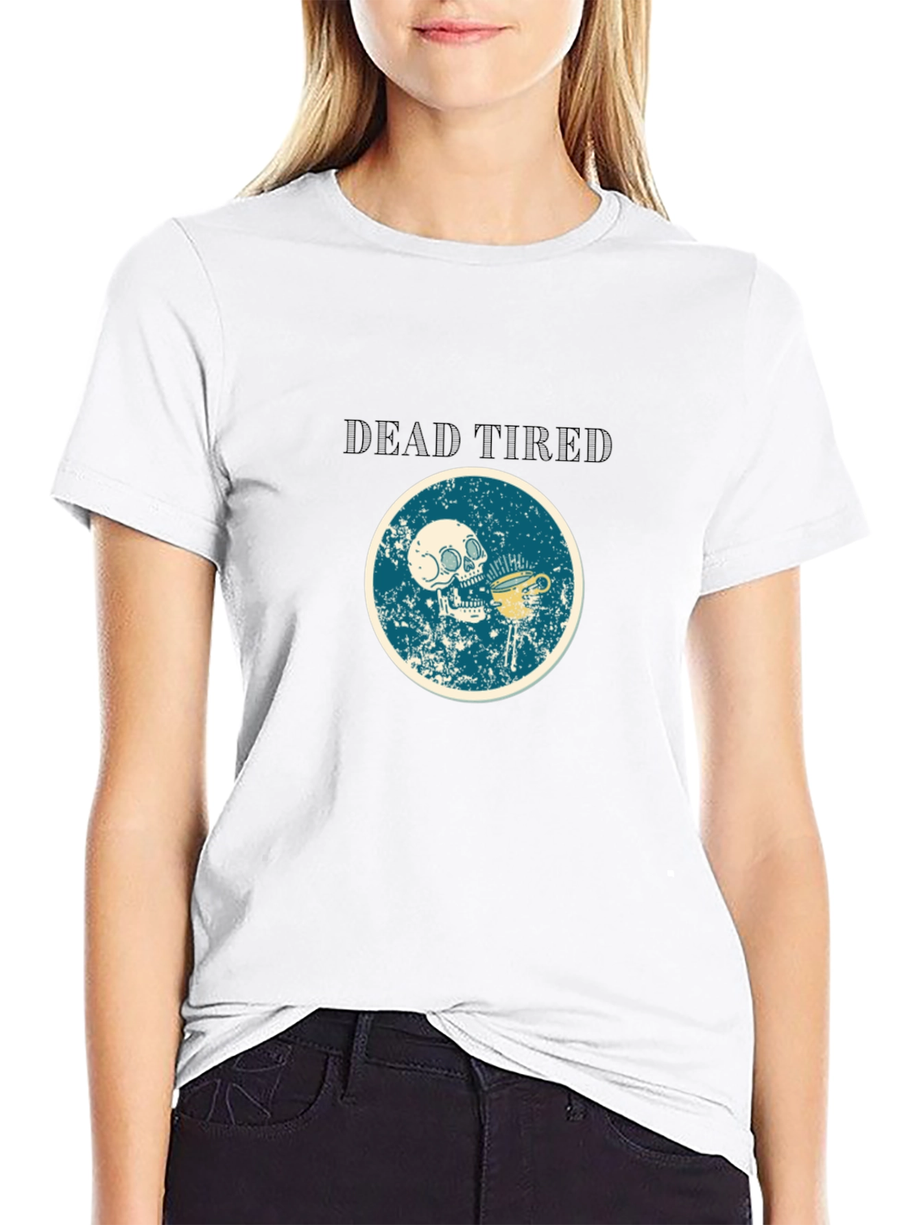 Dead Tired Skull & Coffee Graphic T-Shirt