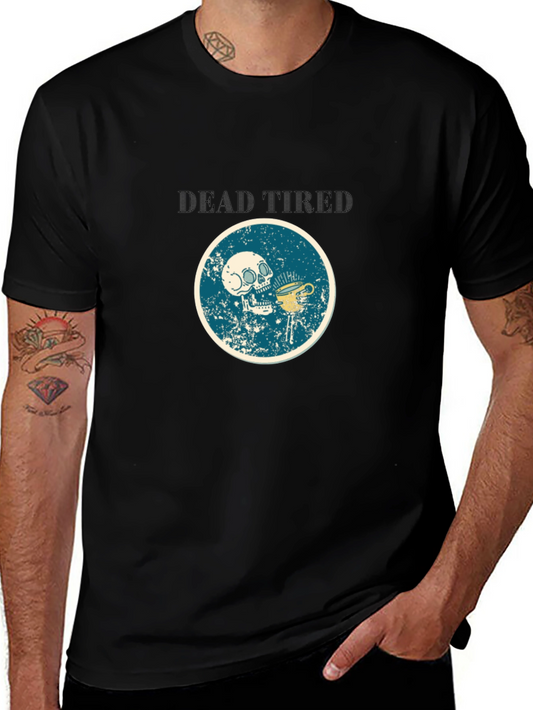 Dead Tired Skull & Coffee Graphic T-Shirt