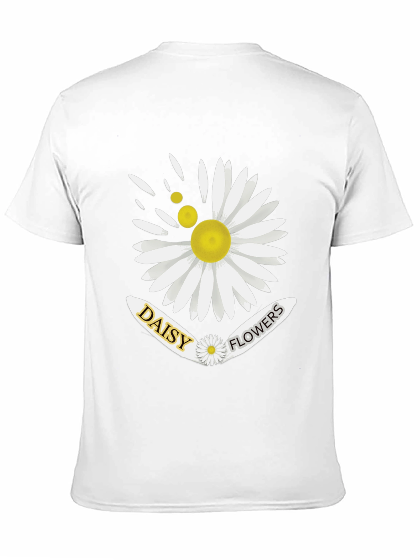 Daisy Flowers Graphic Print Mens Black T-Shirt