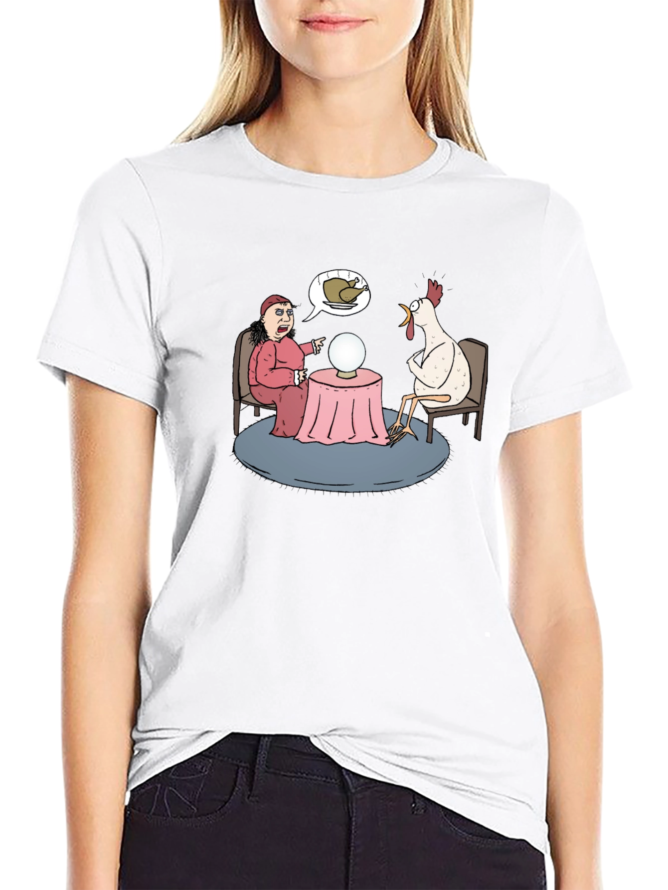Funny Chicken Fortune Teller Graphic T-Shirt