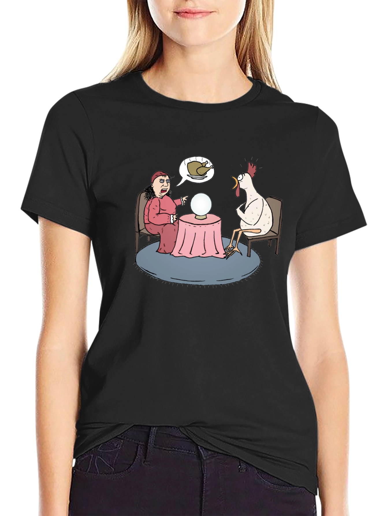 Funny Chicken Fortune Teller Graphic T-Shirt