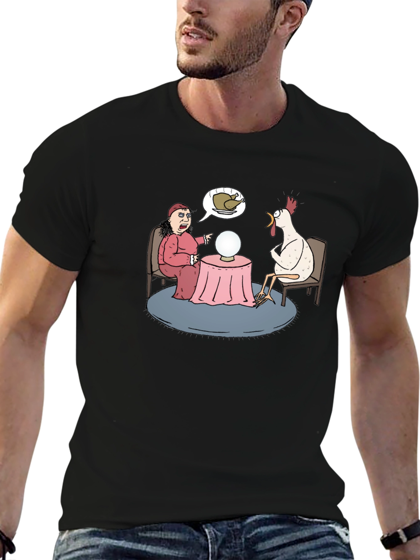 Funny Chicken Fortune Teller Graphic T-Shirt