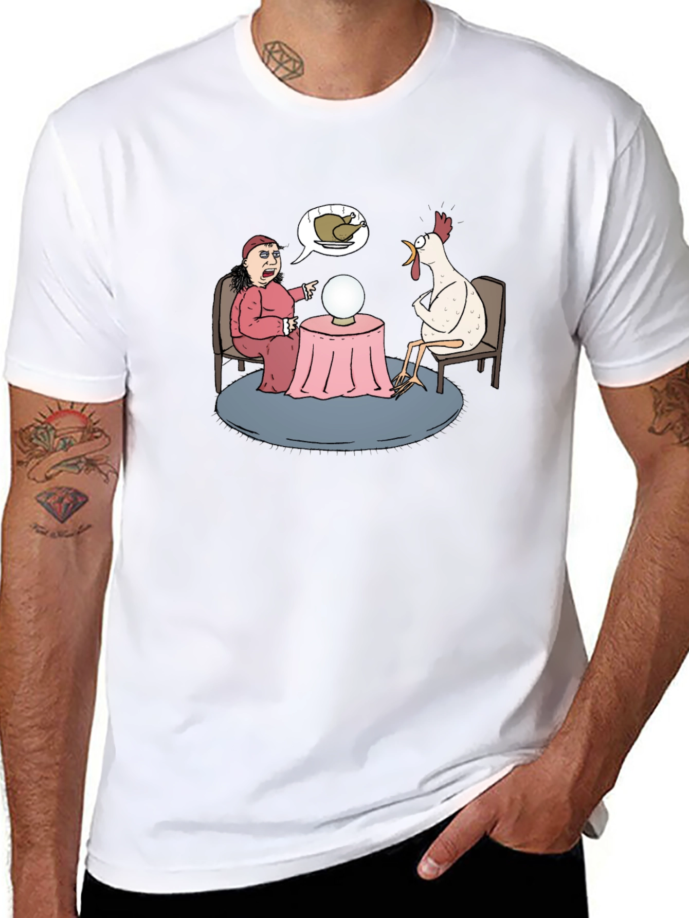 Funny Chicken Fortune Teller Graphic T-Shirt