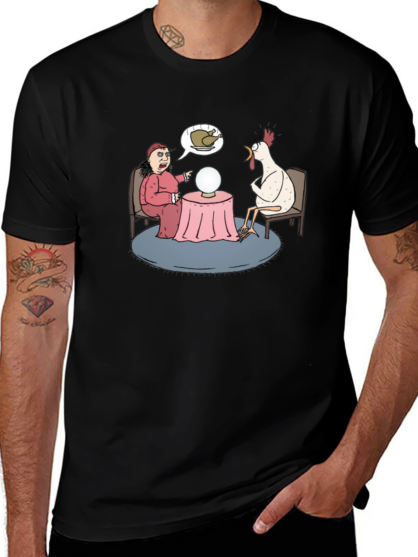 Funny Chicken Fortune Teller Graphic T-Shirt
