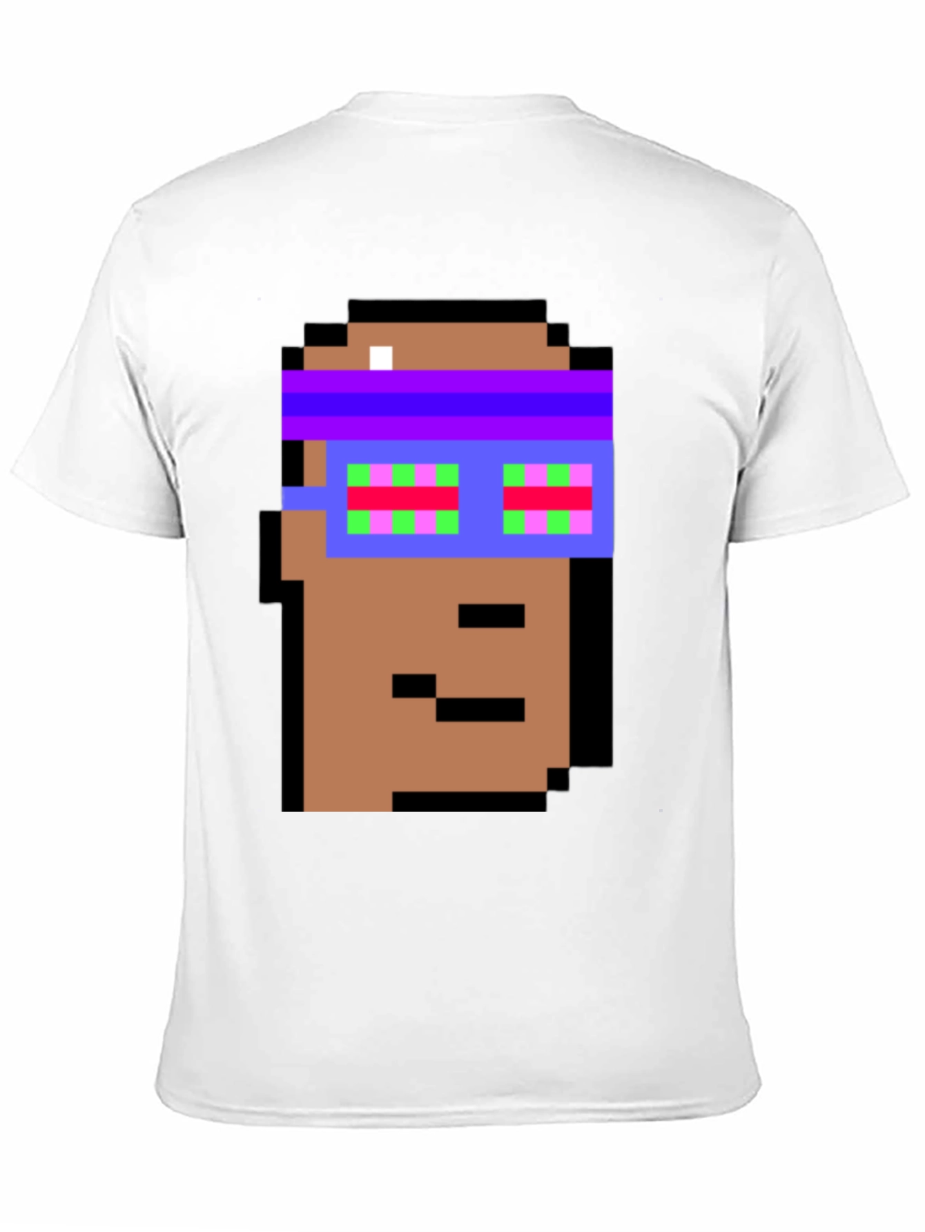 Crypto Pixel Art T-Shirt - Funky Block Head Design