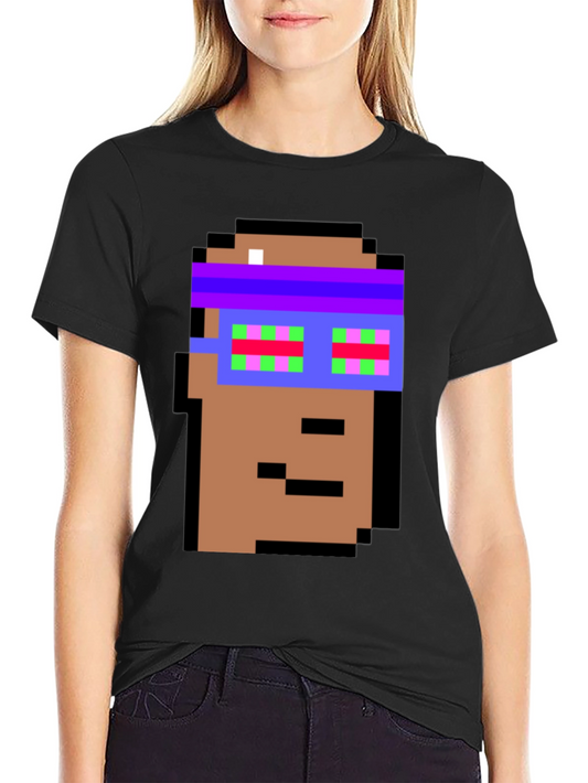 Crypto Pixel Art T-Shirt - Funky Block Head Design