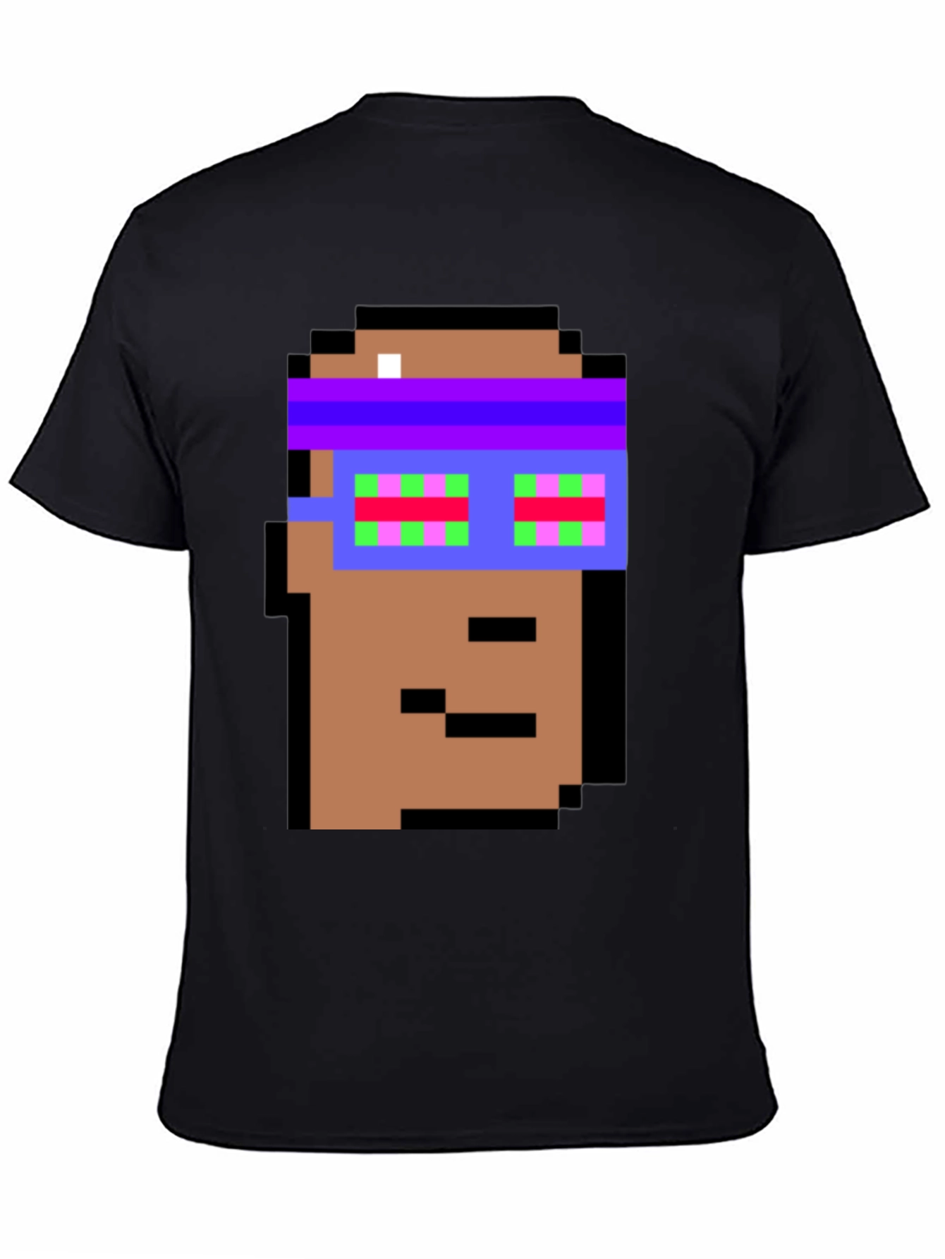 Crypto Pixel Art T-Shirt - Funky Block Head Design