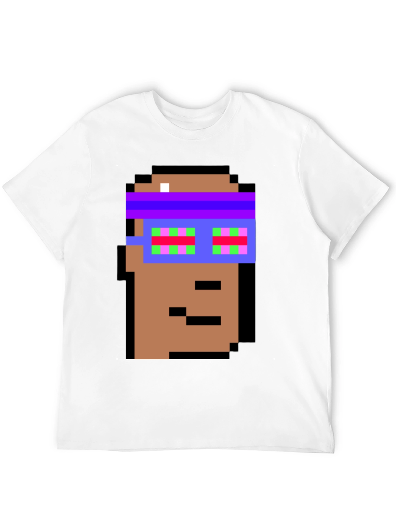 Crypto Pixel Art T-Shirt - Funky Block Head Design