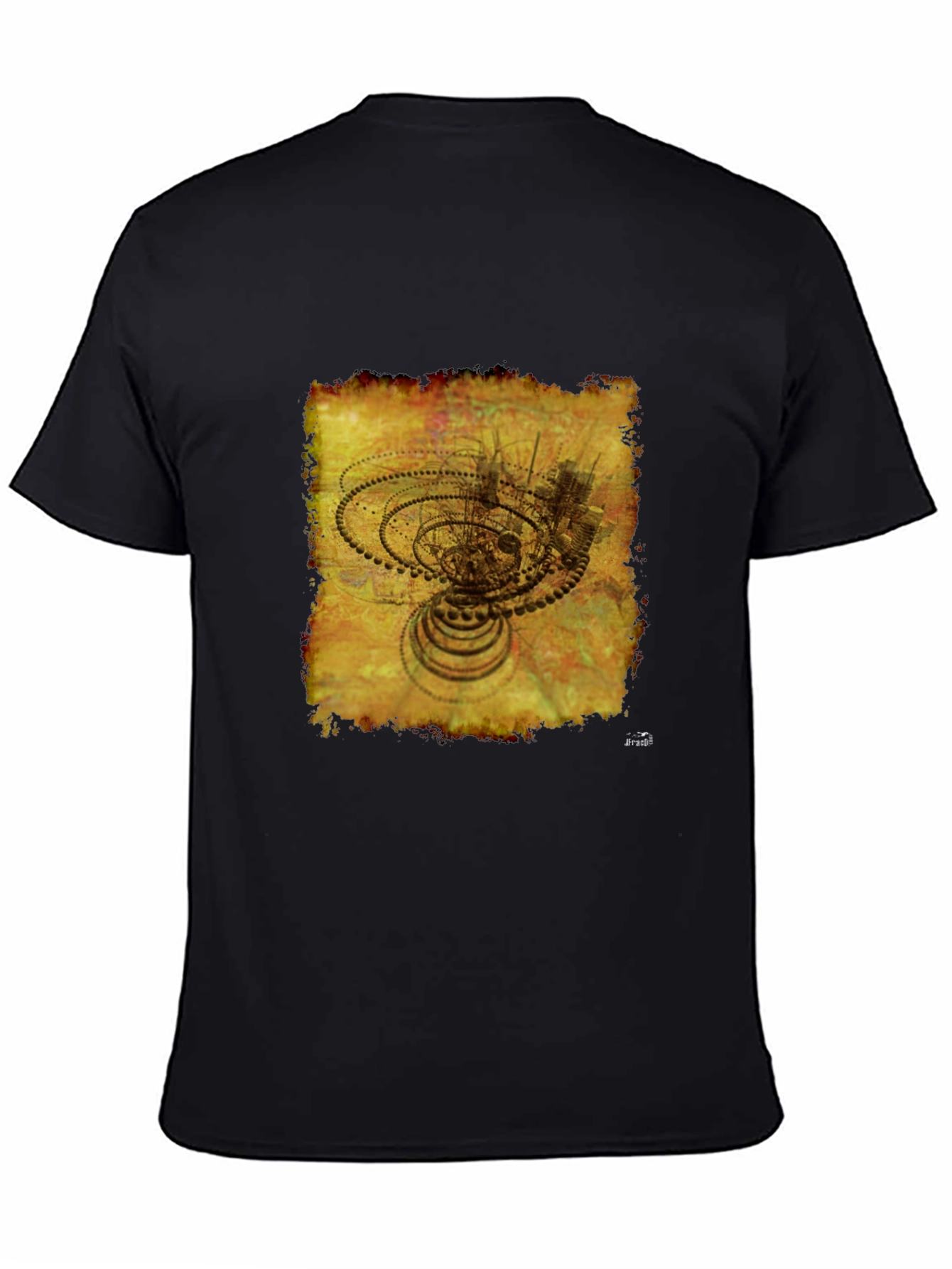 Abstract Gears Graphic T-Shirt - Black