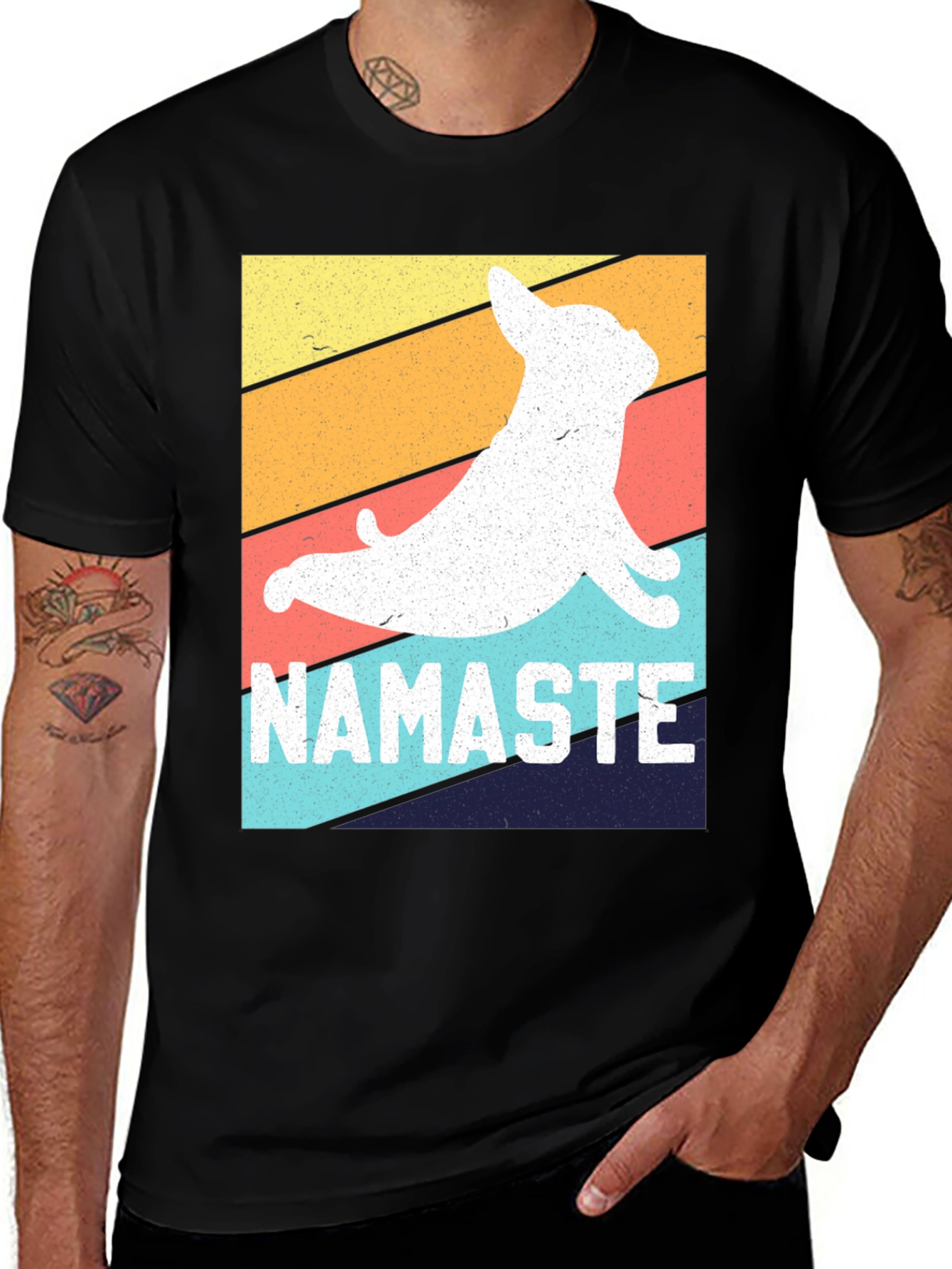 Namaste Dog Graphic Tee - Yoga Dog Lover T-Shirt
