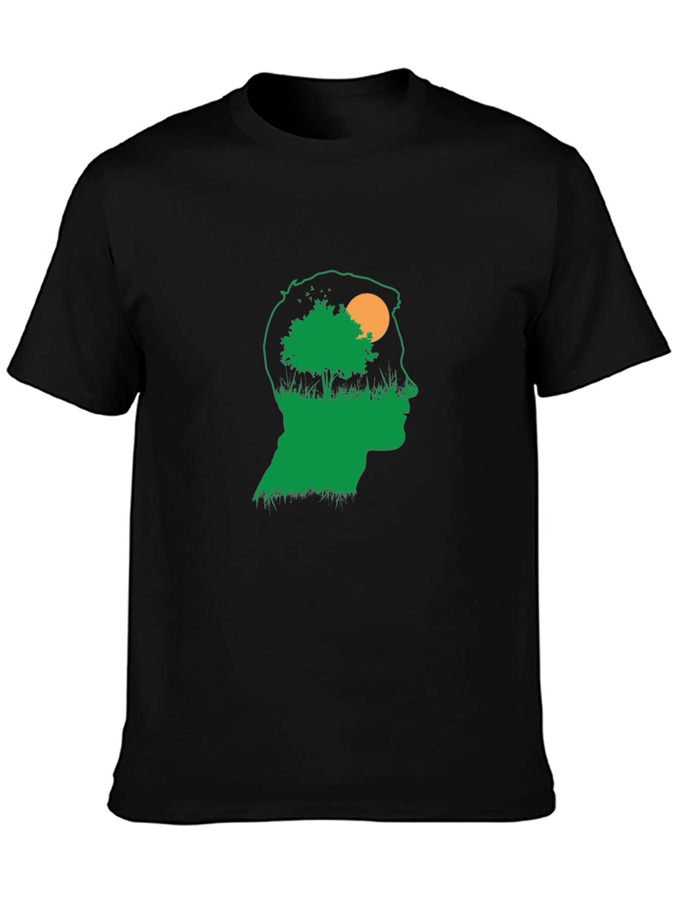 Nature Silhouette Graphic T-Shirt - Black