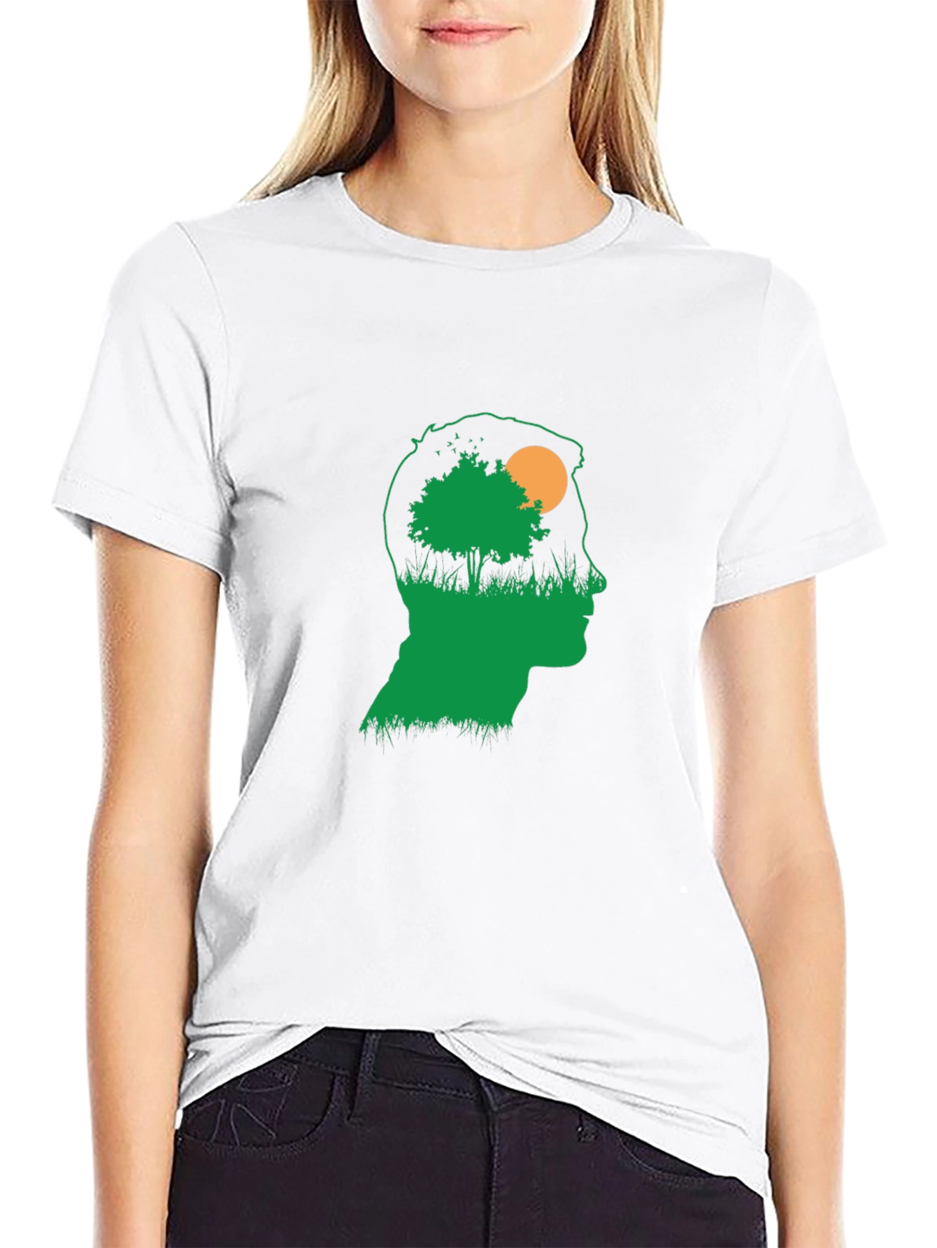 Nature Silhouette Graphic T-Shirt - Black