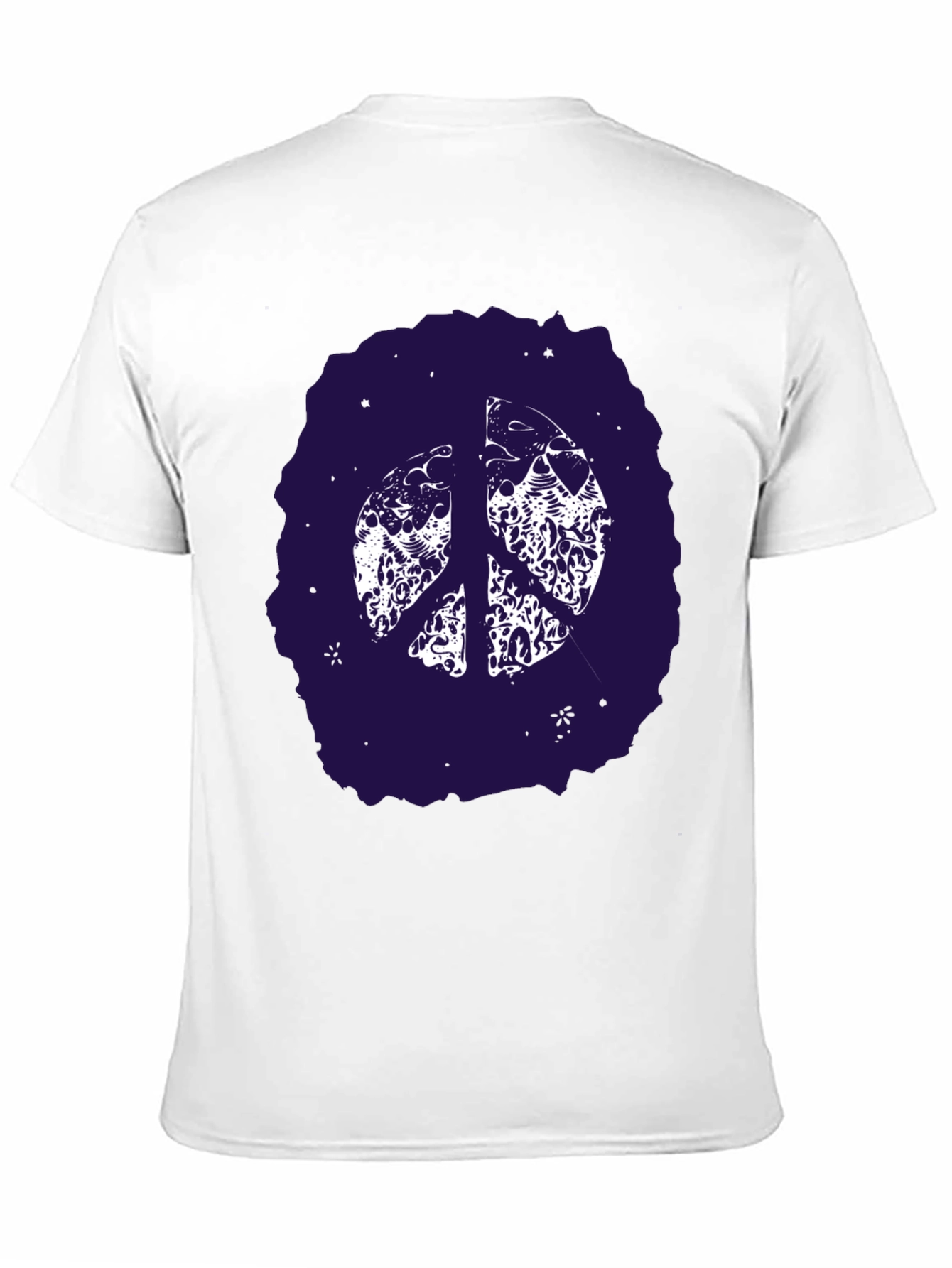 Peace Sign Graphic Tee - Black Cotton Comfort