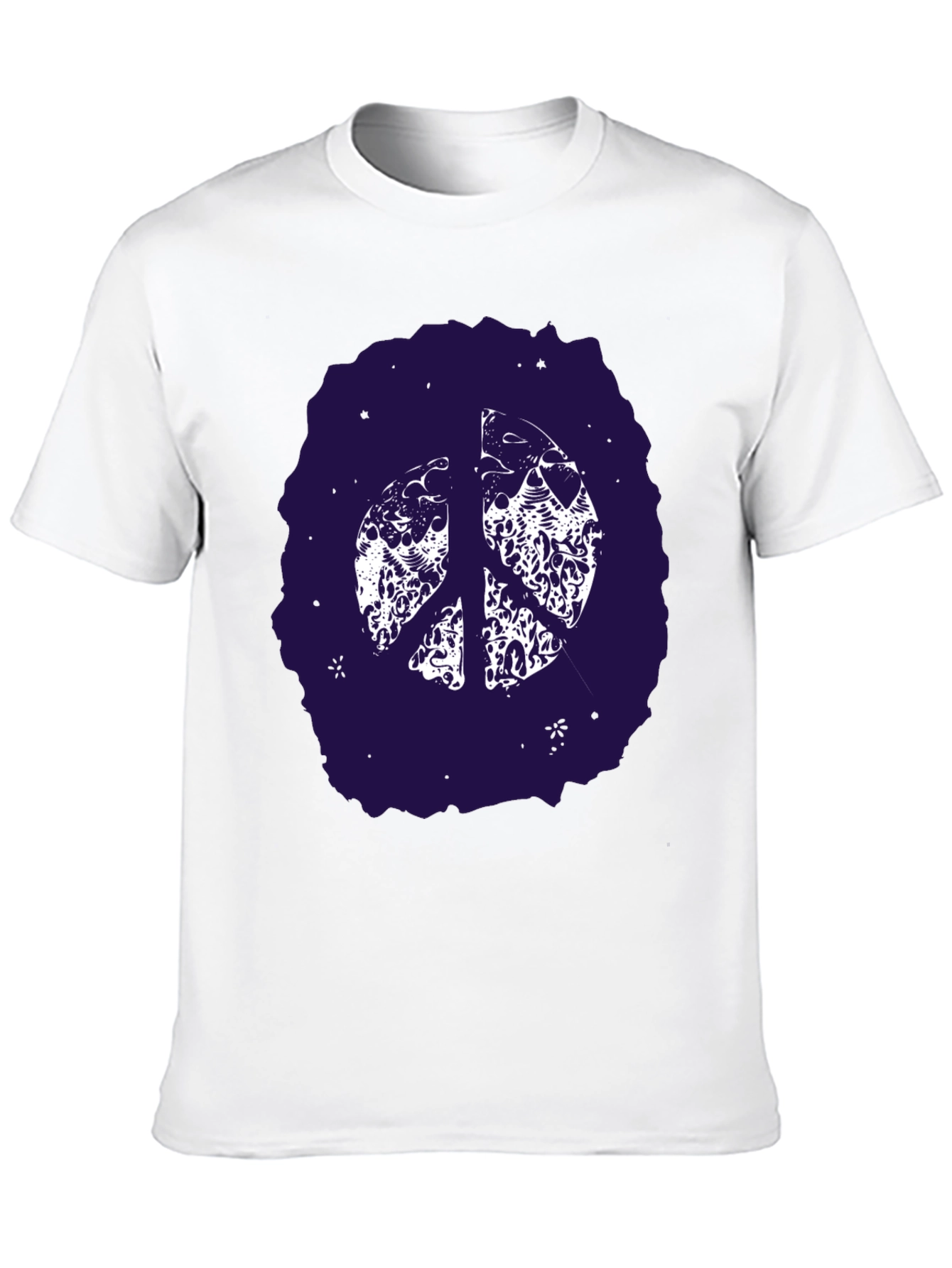 Peace Sign Graphic Tee - Black Cotton Comfort