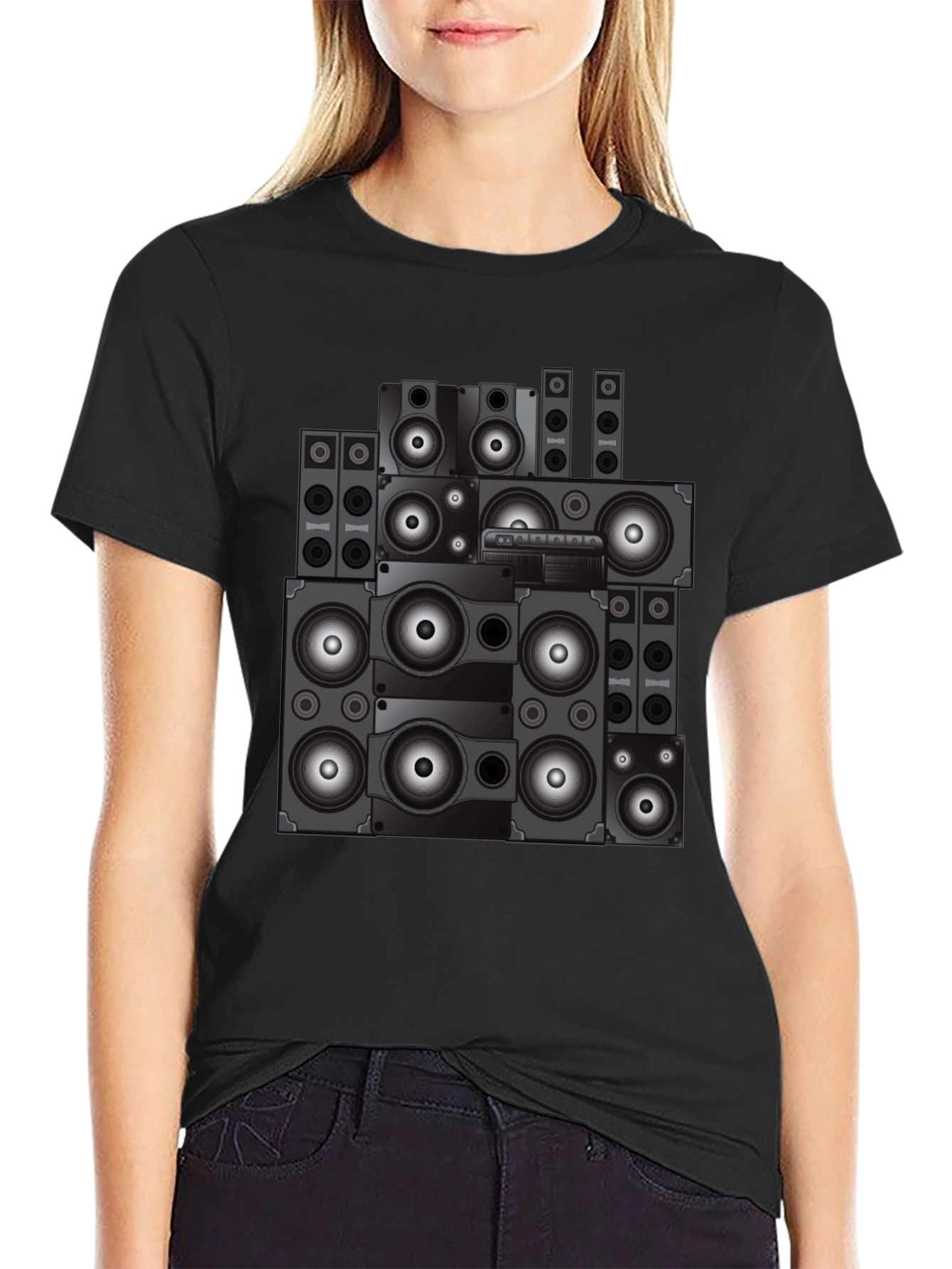 Speaker Stack Graphic Tee - Cool Sound System Design
