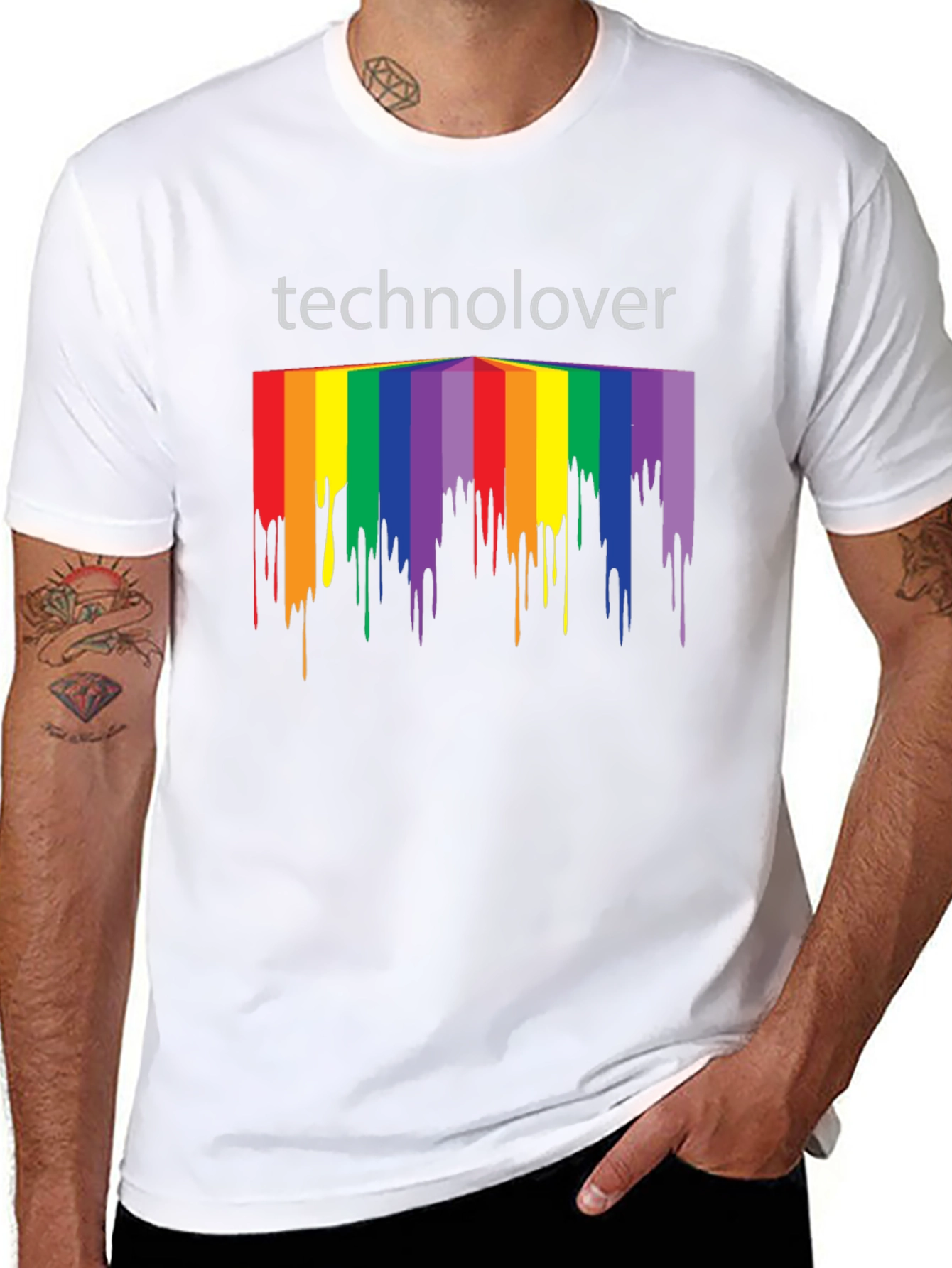 Technolover Rainbow Drip T-Shirt