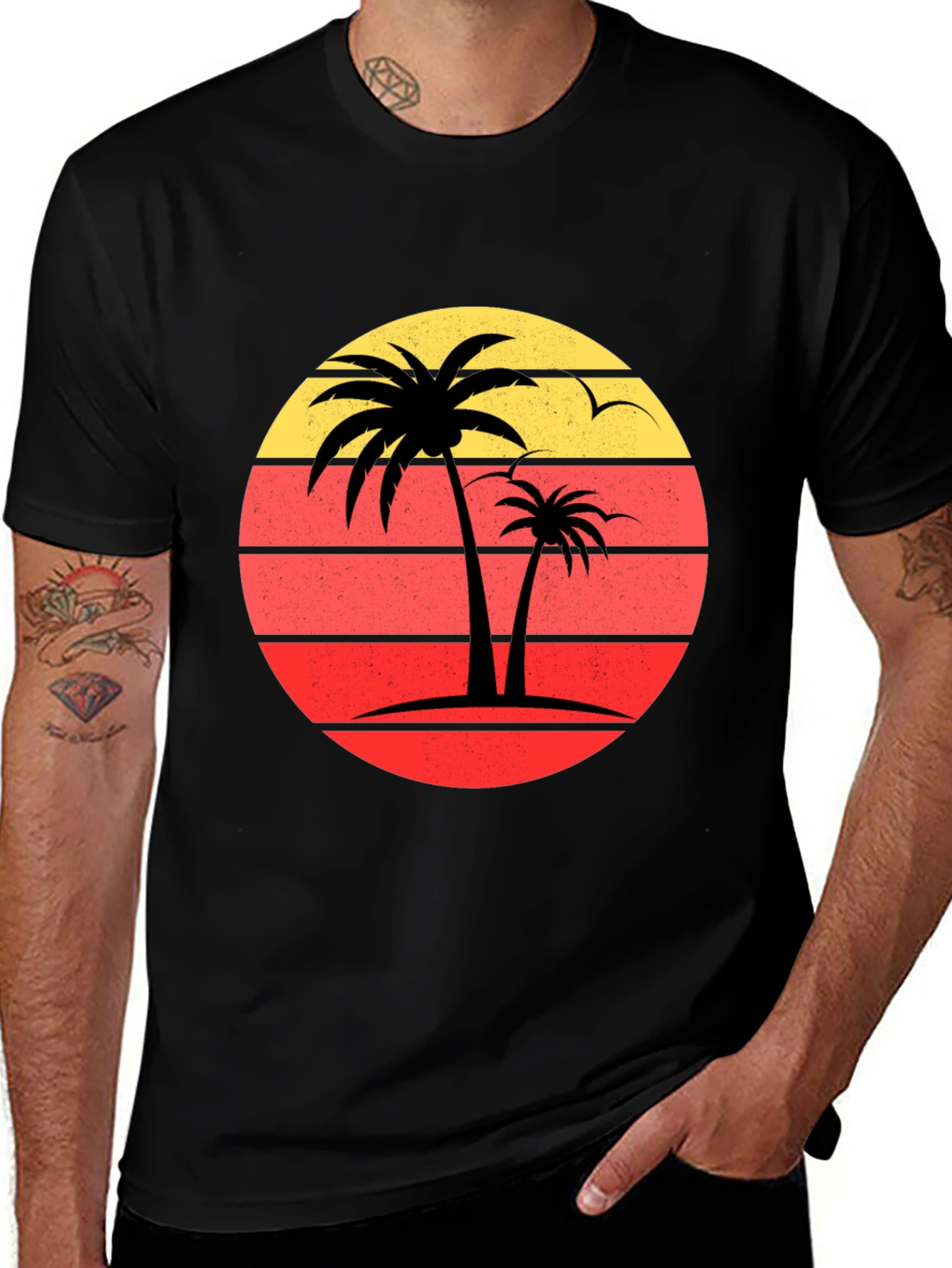 Retro Palm Sunset Graphic Tee